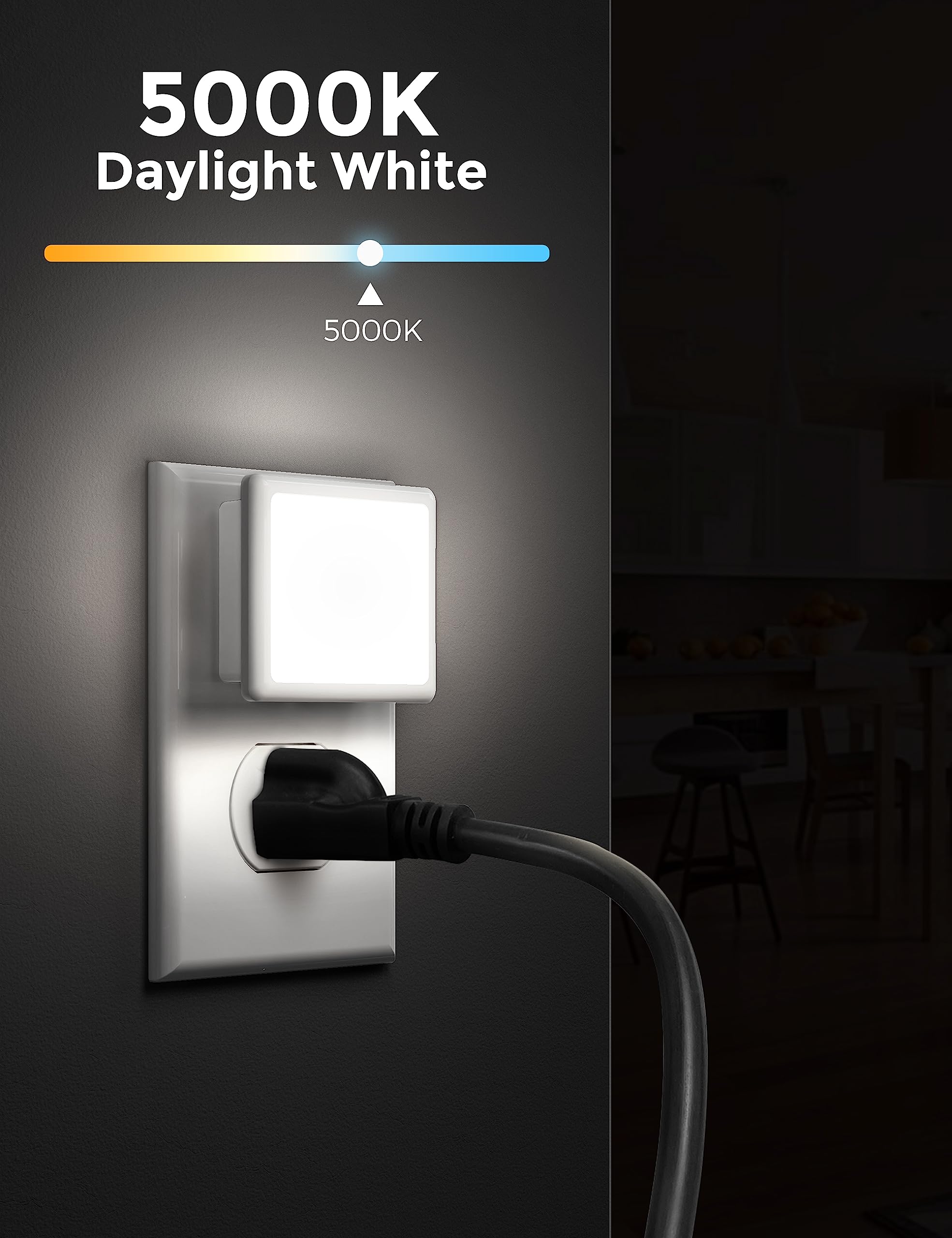 L LOHAS LED Night Light,Night Lights Plug into Wall, [6-Pack] Plug in Night Light, Dusk-to-Dawn Sensor, 3000K Soft White 0.3W Bright Nightlight Auto-On/Off for Adults Kids Bedroom Bathroom Hallway