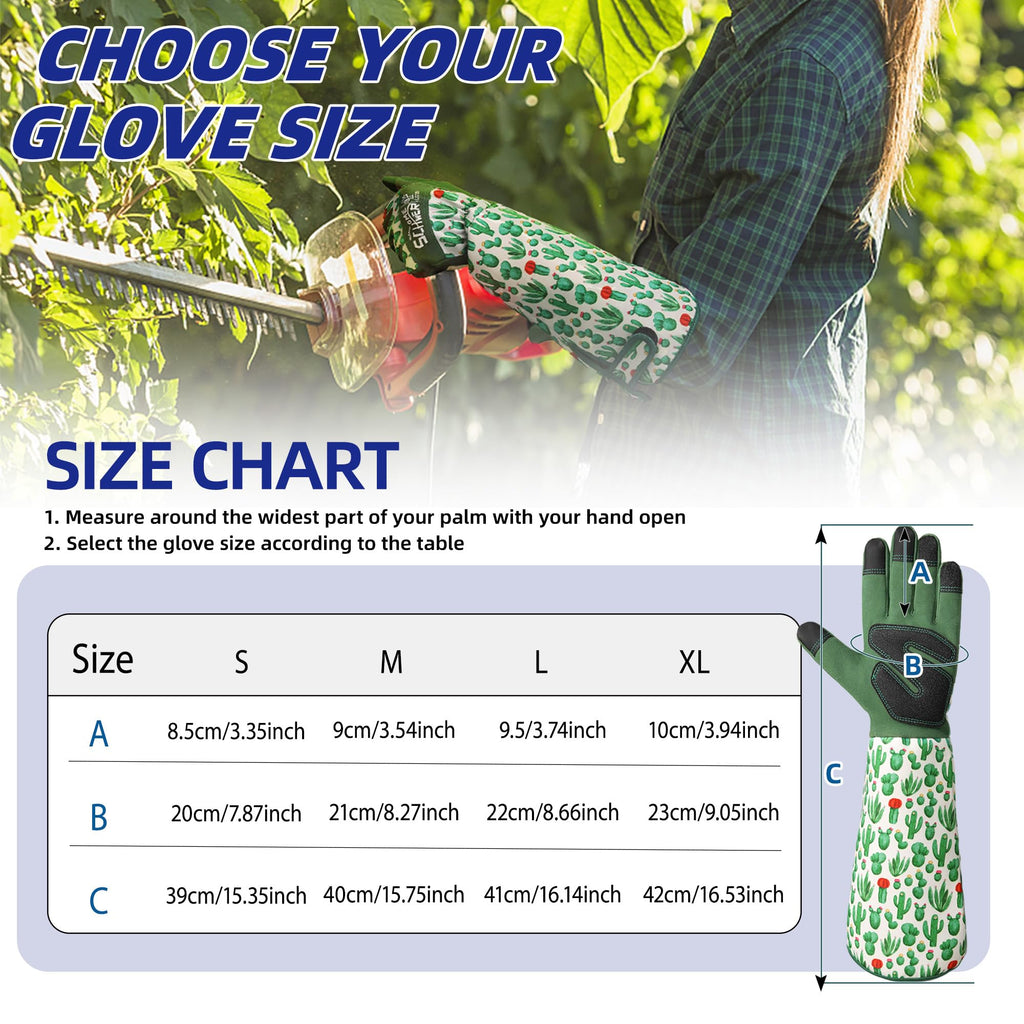 Schwer Gardening Gloves for Women, Rose Pruning Gloves with Reinforced Fingertips & Palm, Touchscreen, Breathable Long Garden Glove for Yard, Gardening Essentials & Supplies, Gifts for Gardener, S