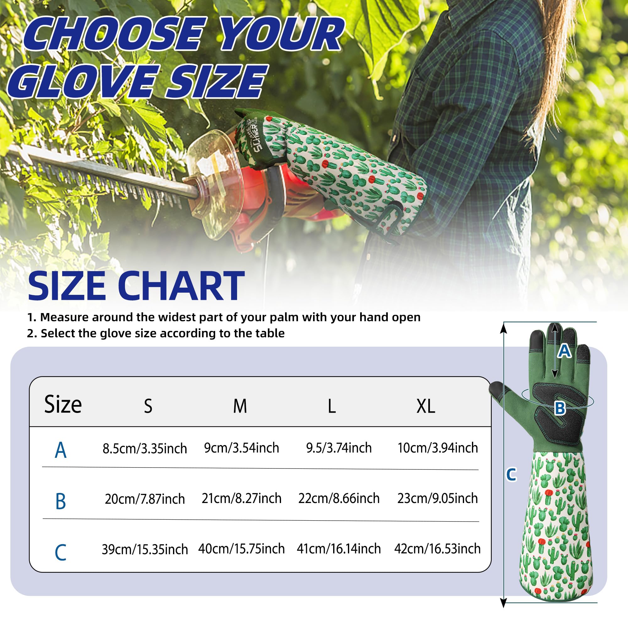 Schwer Gardening Gloves for Women, Rose Pruning Gloves with Reinforced Fingertips & Palm, Touchscreen, Breathable Long Garden Glove for Yard, Gardening Essentials & Supplies, Gifts for Gardener, S