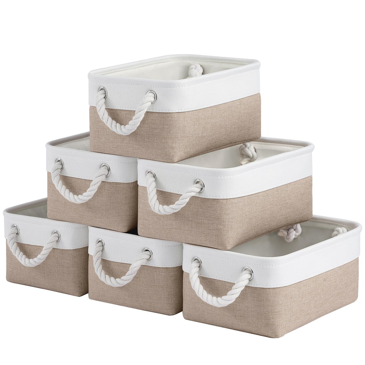 Storage Baskets for Shelves 11.8x7.9x5.2 Inch, Foldable Fabric Storage Bins with Handles, Small Storage Baskets for Organizing Closet, Office, Home Organization (1-Pack, Gray)