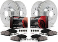PowerStop Front and Rear Brake Kit for Honda Accord 2018-25 - Drilled and Slotted Disc Rotors with Carbon-Fiber Ceramic Brake Pads Replacement, K8166
