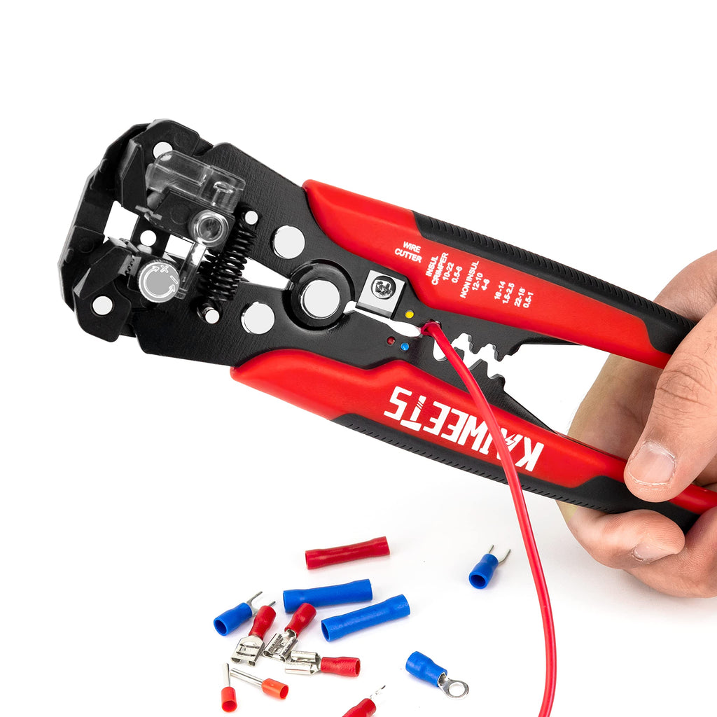 KAIWEETS Self Adjusting Wire Stripper - 3 in 1 Heavy Duty Automatic Wire Stripping Tool | 10-24 AWG Wire Cutter for Electrical Cable Cutting, Crimping Tool