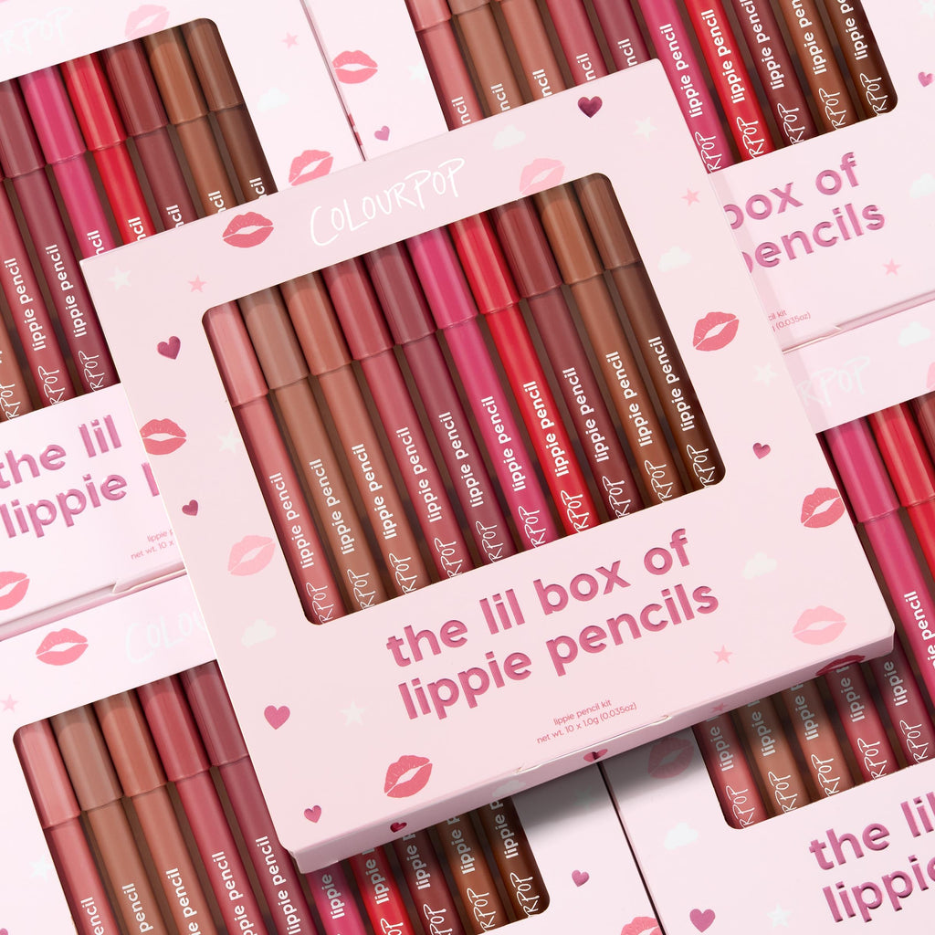 ColourPop Lil Box of Lippie Pencils Makeup Kit - 10-Piece Vegan Lip Liner Set with Creamy, Long-Wearing Formula - Includes New Shades to Deliver Bold, High-Impact Color (3.05 oz)