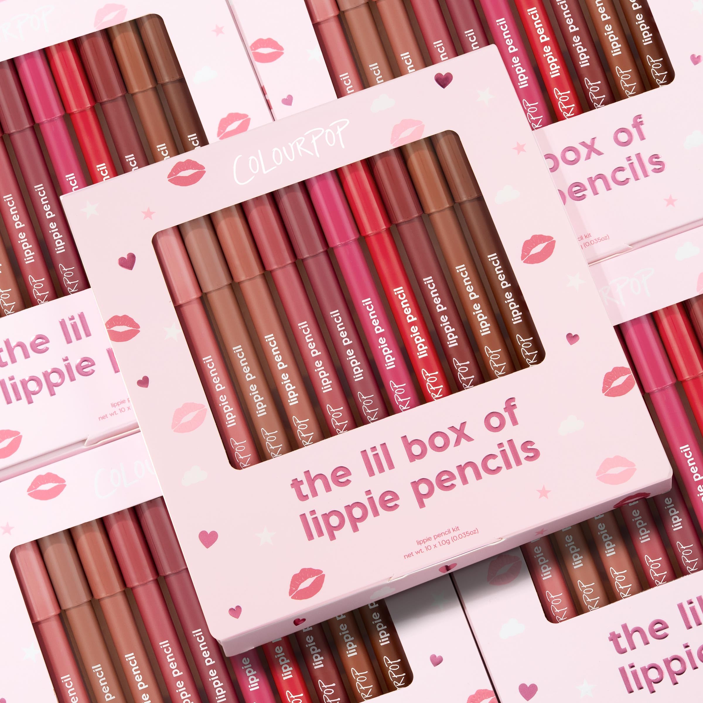 ColourPop Lil Box of Lippie Pencils Makeup Kit - 10-Piece Vegan Lip Liner Set with Creamy, Long-Wearing Formula - Includes New Shades to Deliver Bold, High-Impact Color (3.05 oz)