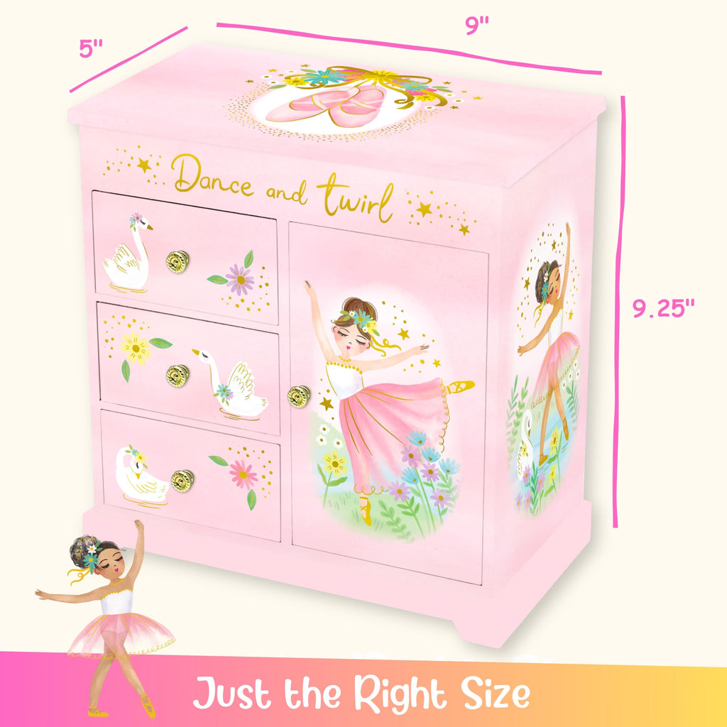 Giggle & Honey® Unicorn Musical Jewelry Box for Girls Unicorn Toys for Girls Age 4-6 Kids Jewelry Box with Drawers