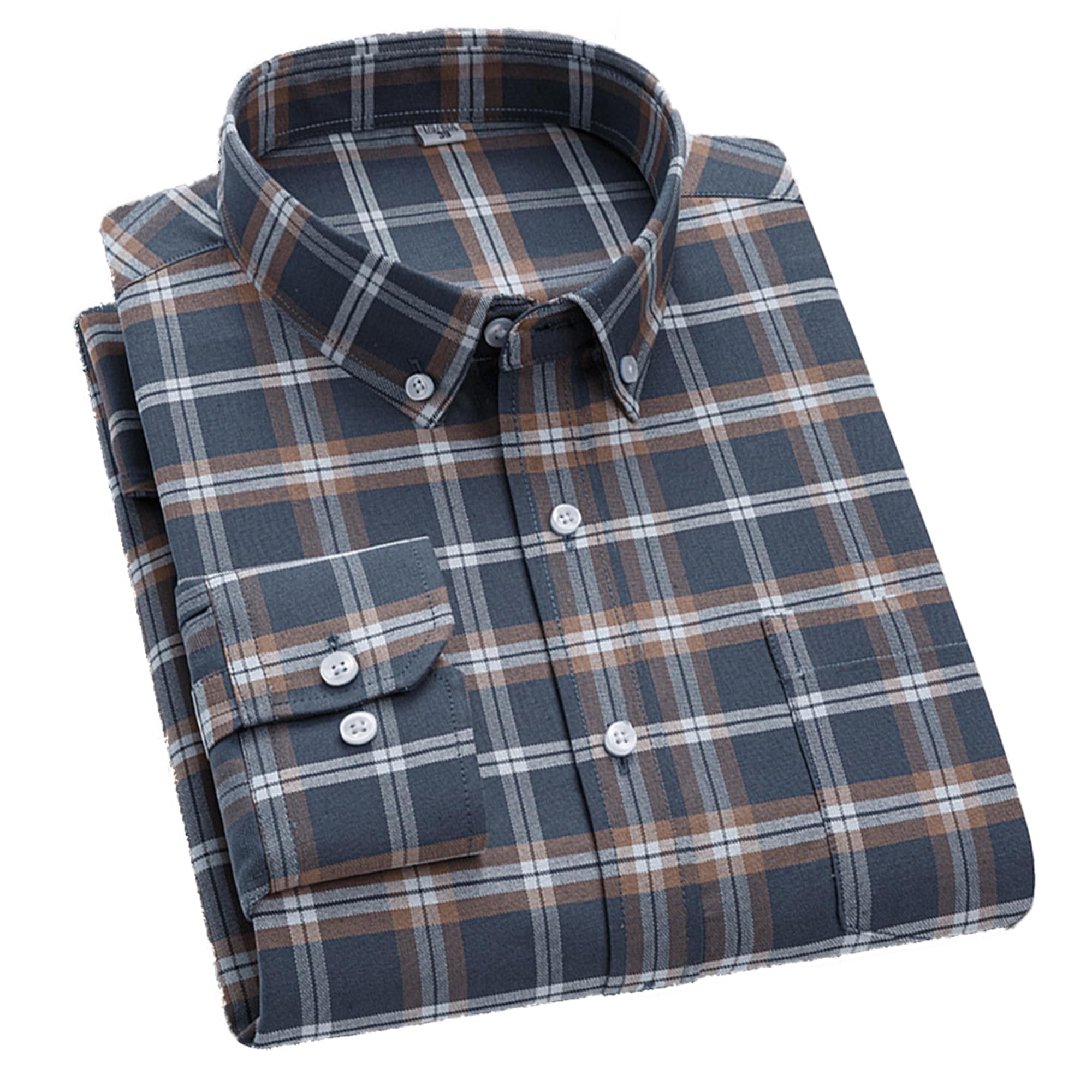 Cromoncent Mens Cotton Oxford Shirt Long Sleeve Button Down Dress Shirts with Pocket