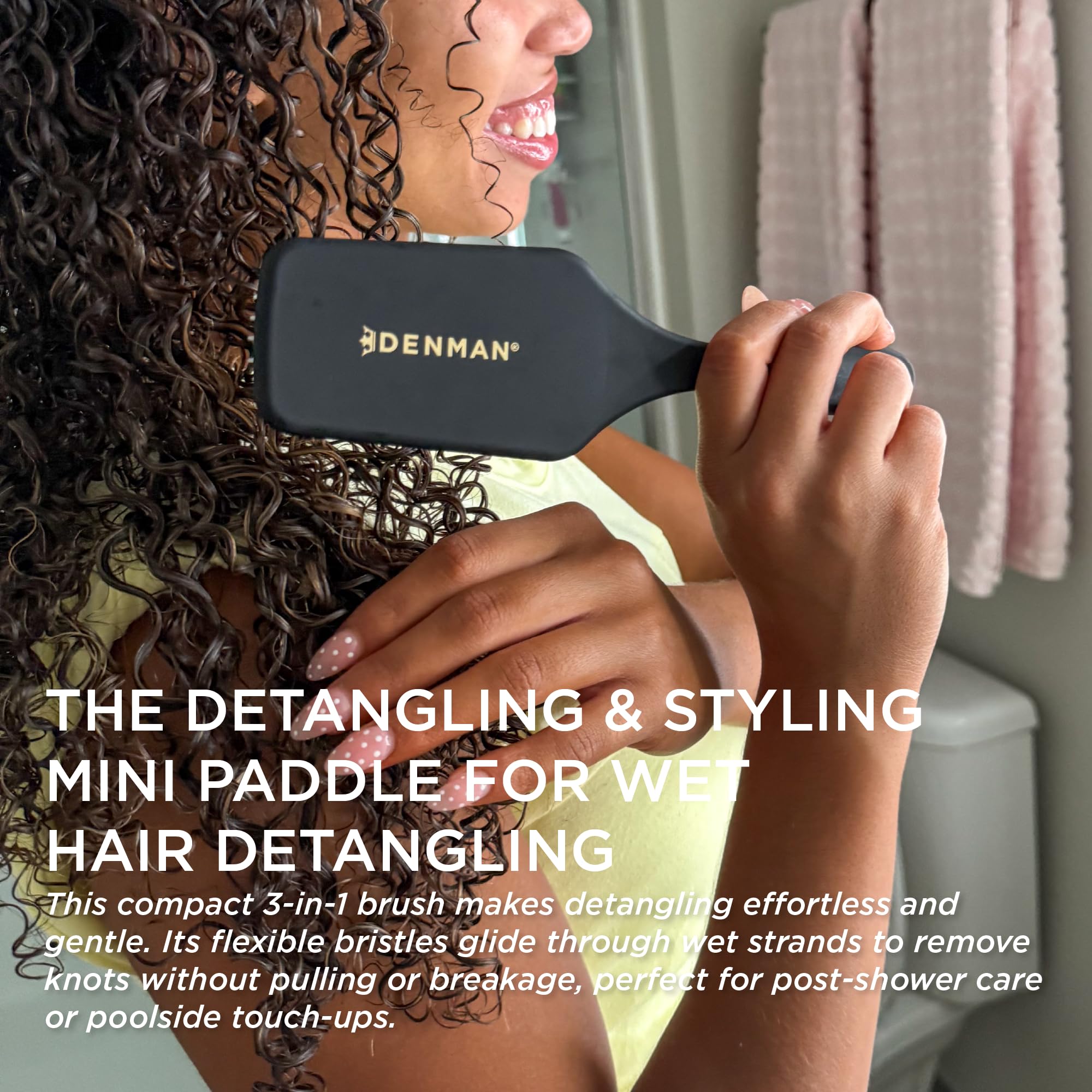 Denman Power Paddle Hair Brush for Quick and Convenient Detangling, Blow Drying and Styling - Combination of D3 Styling Pens & Paddle Brush - For Men and Women P038