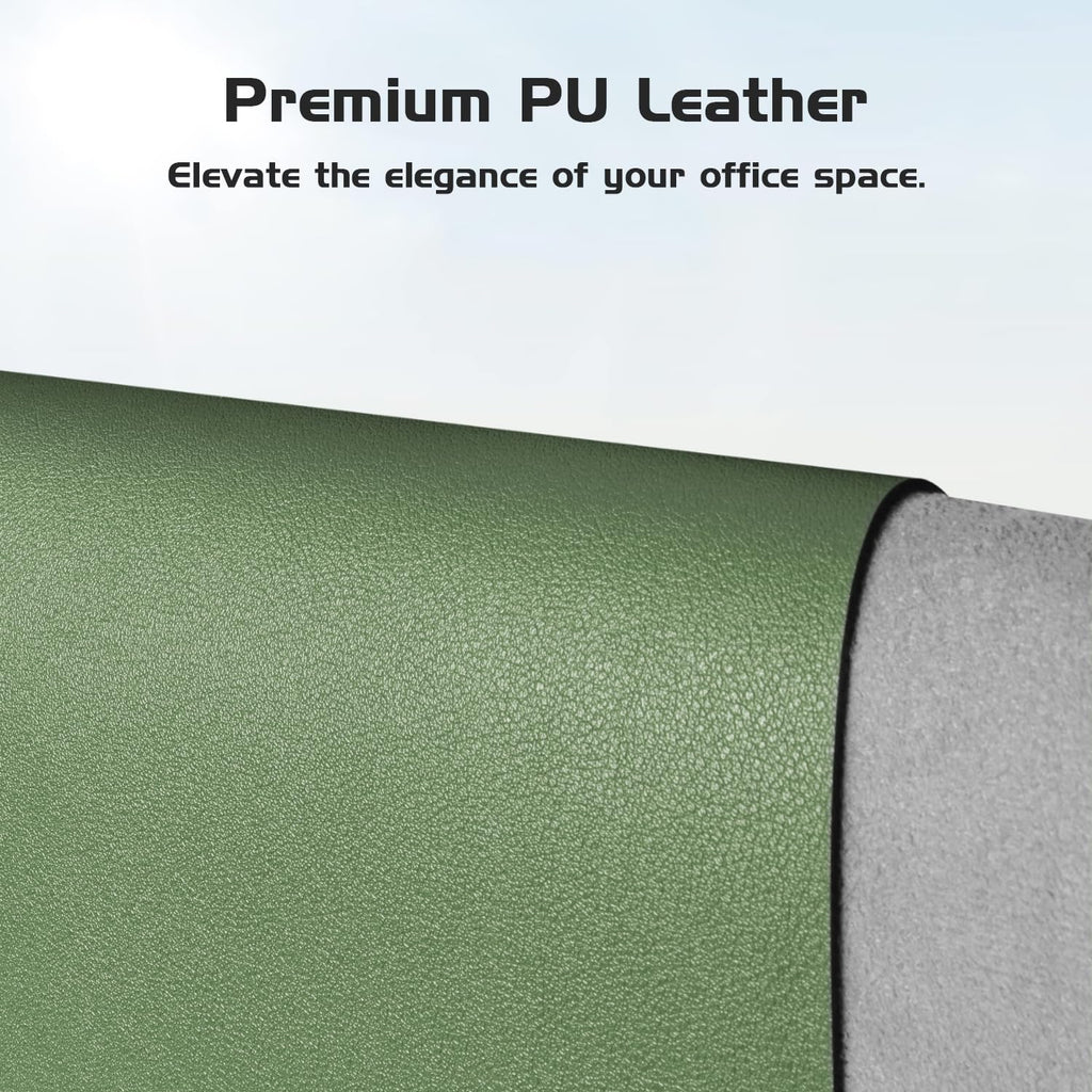 Aothia Leather Desk Pad Protector - Large Mouse Pad, Office Mat, Non-Slip PU Leather Blotter, Laptop Desk Pad, Waterproof Writing Pad for Office and Home (Beige, 38" x 13.7")