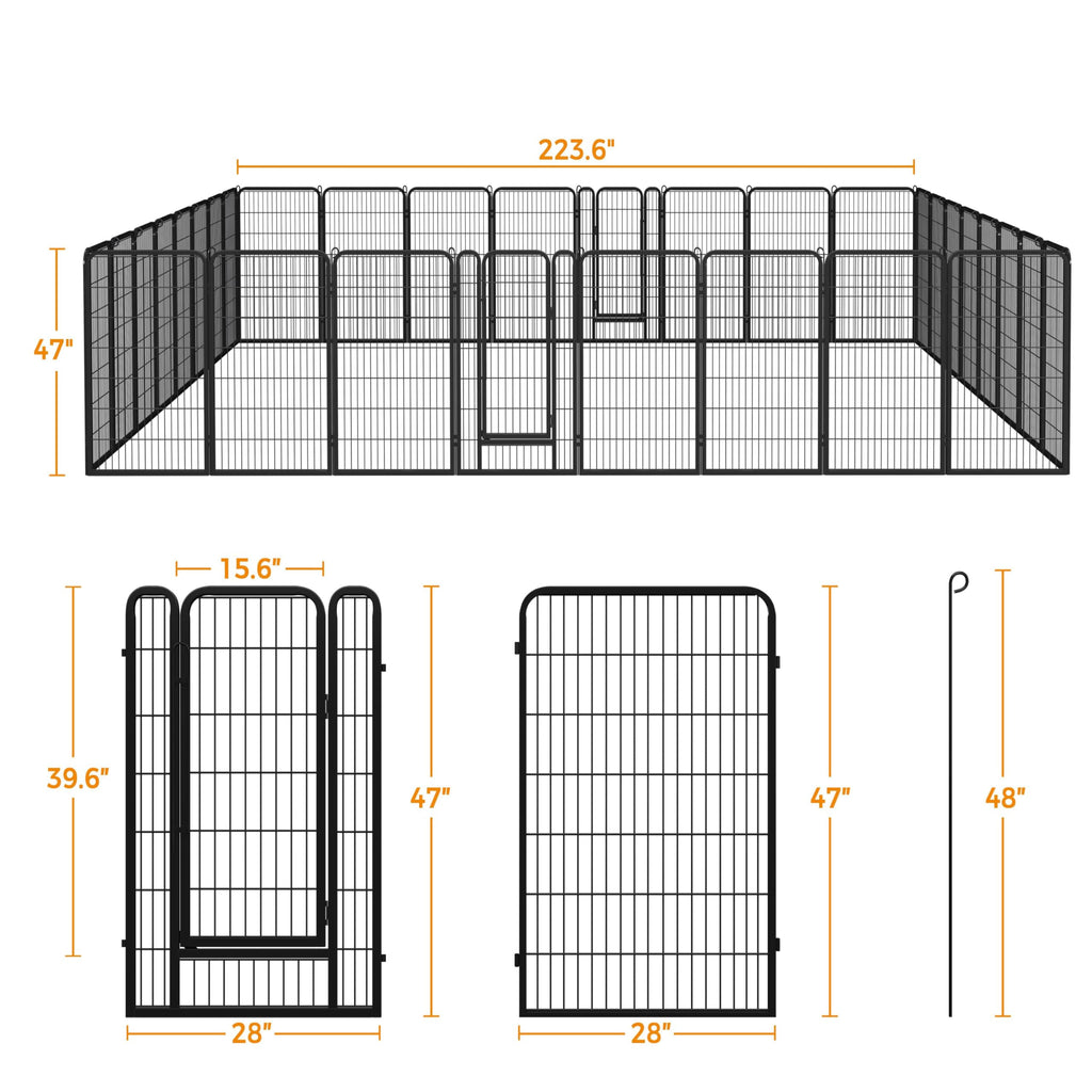 Yaheetech Dog Playpen, 24 inch 2 Panels Dog Pen for Indoor Heavy Duty Puppy Exercise Pen Metal Pet Fence for RV Camping/Yard/Garden