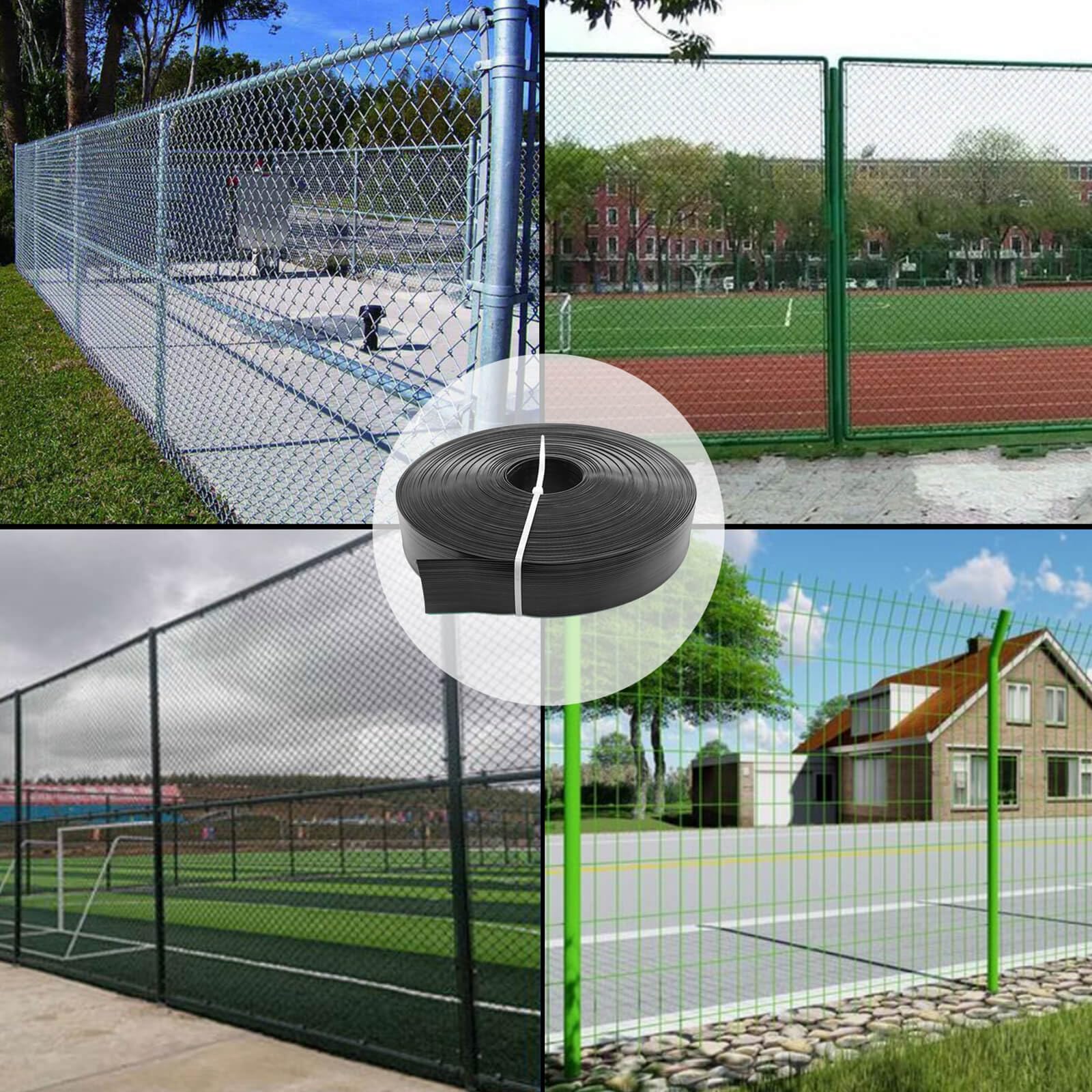 Chain Link Fence Privacy Tape, 246ft x 0.15ft Chain Link Fence Slats, Fence Covering Privacy, Brown (200PCS Button + Puncher Included)