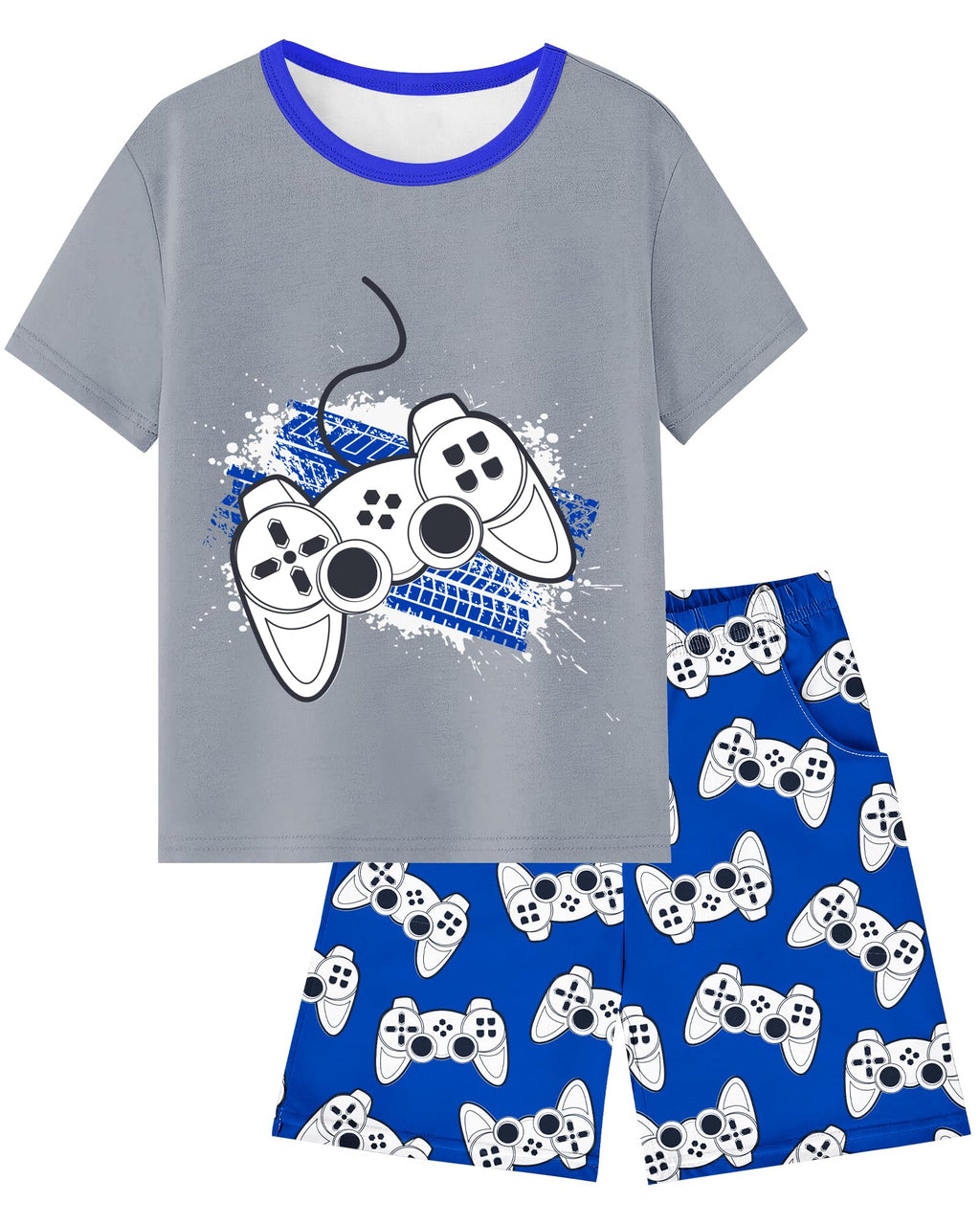 Fiodrimy Boys Pajamas Big Boys Summer PJs Set 2 Piece Kid Short Sleeve Sleepwear Nightwear Size 8-14