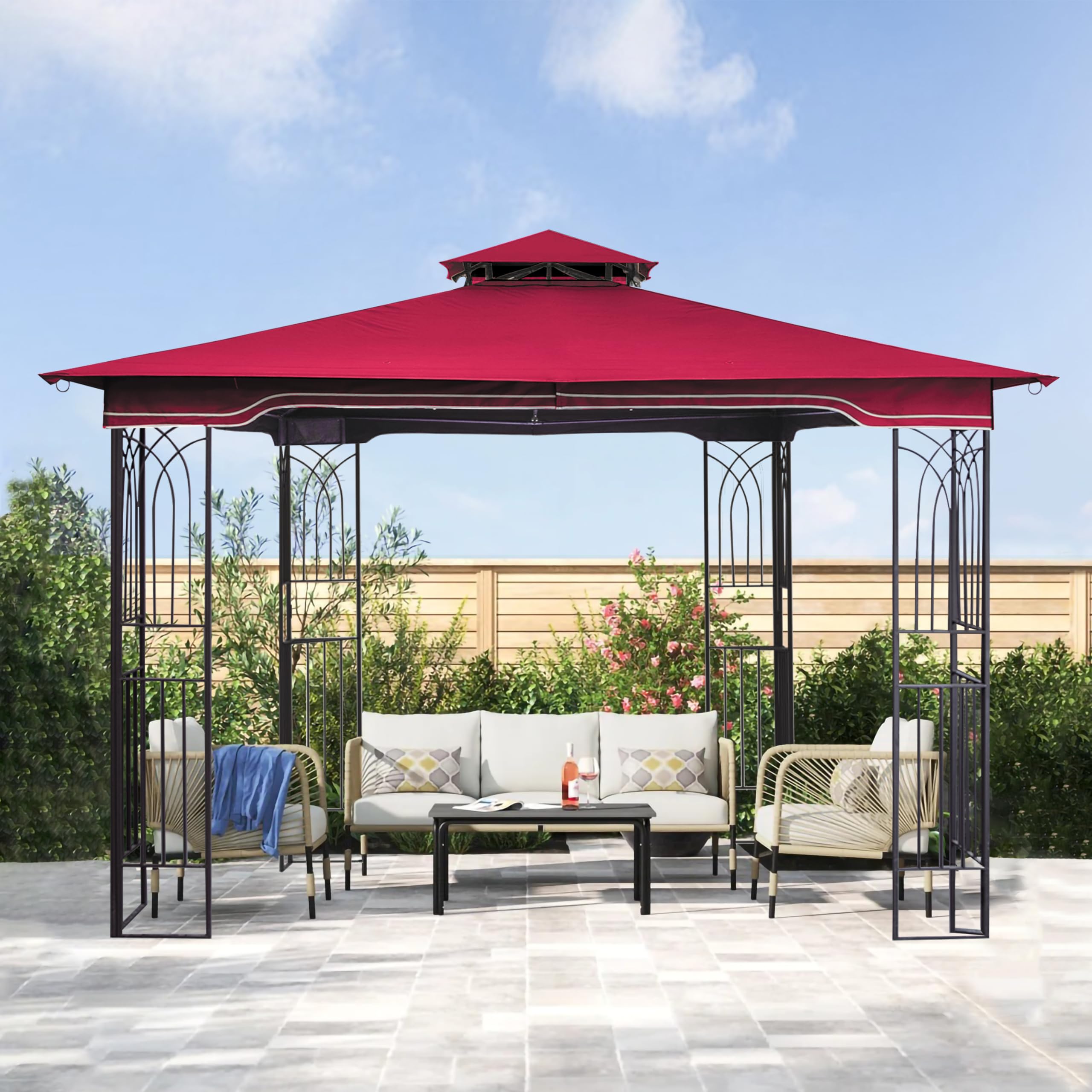 SCOCANOPY Replacement Gazebo Canopy Compatible with 10 x 12 Regency II Patio Gazebo Model L-GZ798PST,A101004104,A101004105,(Forest Green)