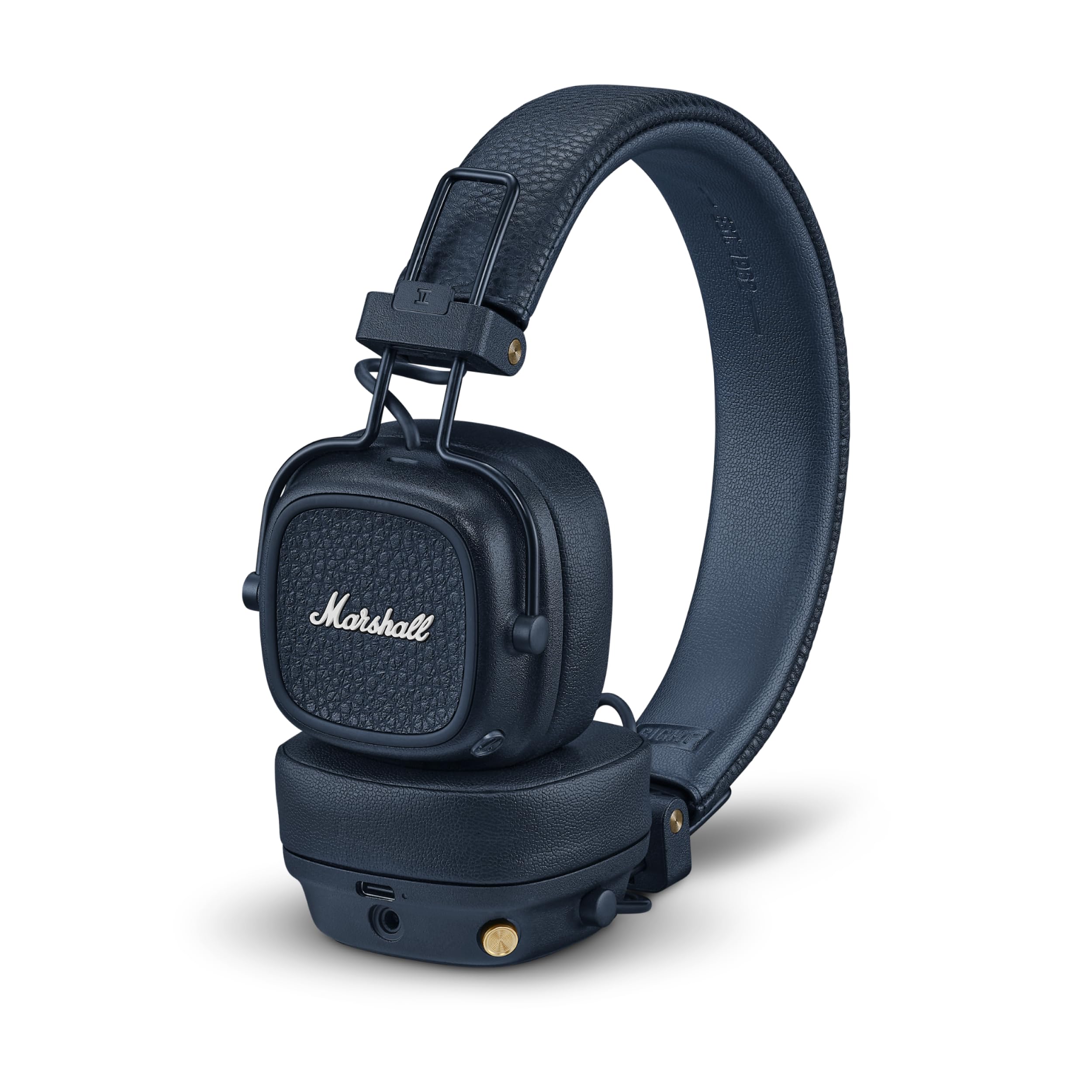 Marshall Major V Wireless On-Ear Bluetooth Headphones - 100+ Hr Playtime | Detachable Audio Cable | Microphone for Calls | Lightweight, Foldable Design for Travel - Black