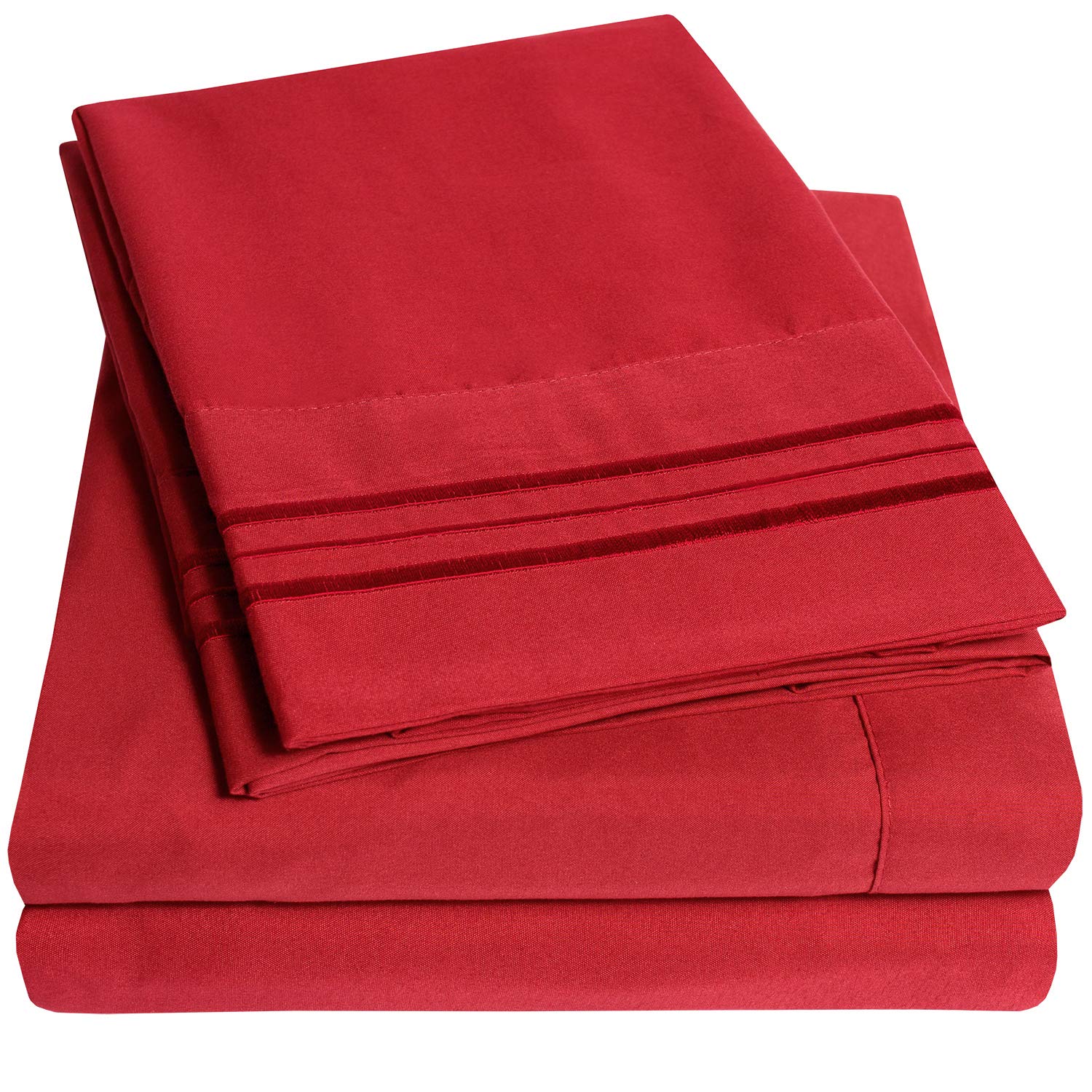 1500 Supreme Collection Extra Deep Pocket Sheets Set - Luxury Soft Bed Sheets, Wrinkle Free, Bedding, Over 40 Colors, 21 inch Extra Deep Pocket, Twin, Black