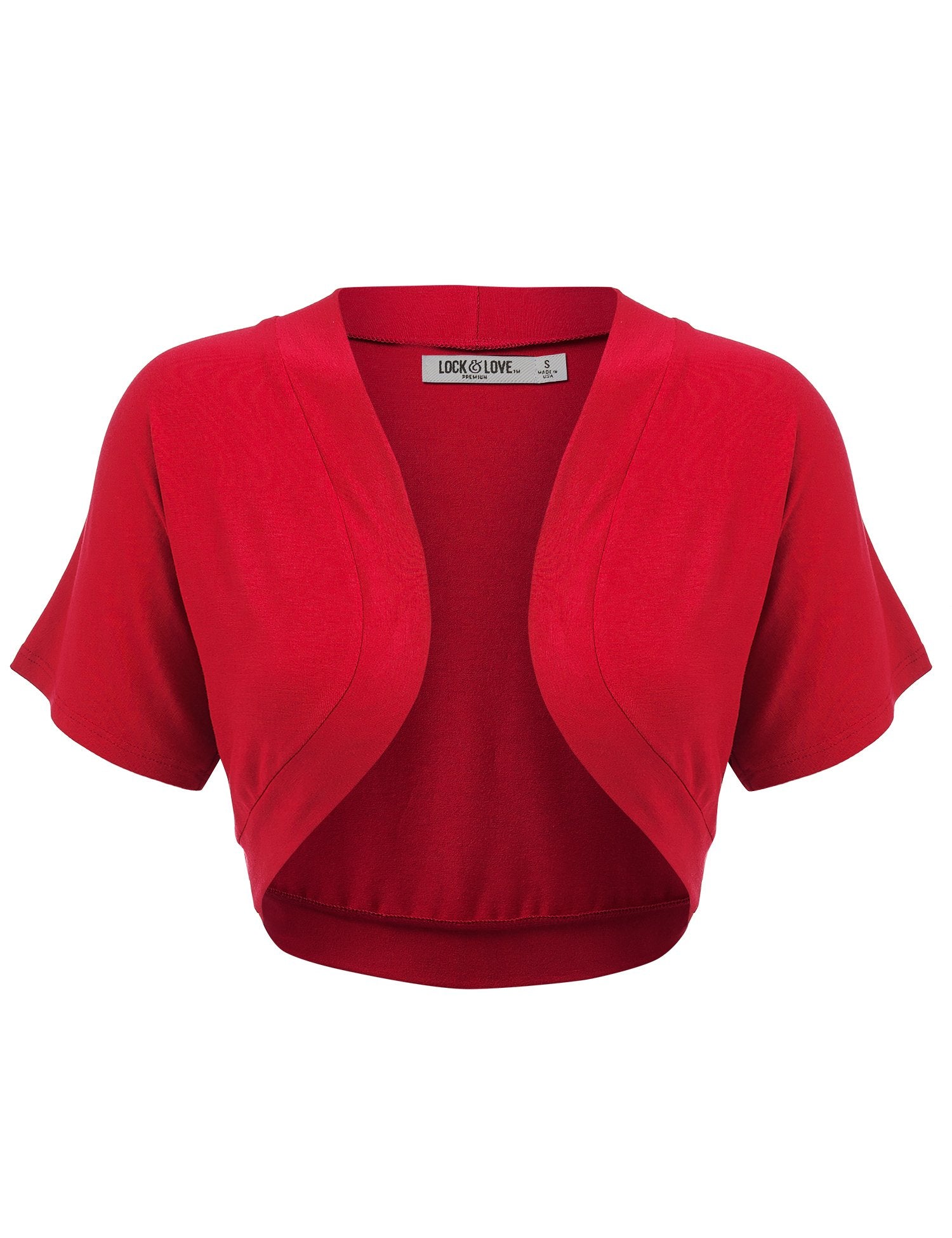 Lock and Love Women's Versatile Open Front Lightweight Short Sleeve Bolero Shrug