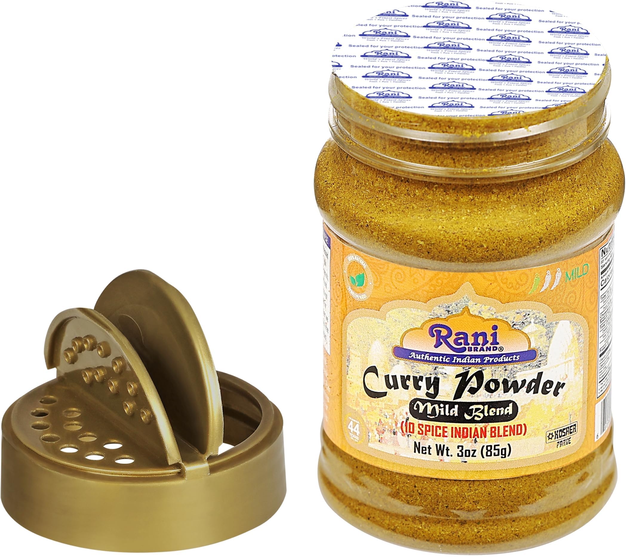 Rani Curry Powder Mild (10-Spice Authentic Indian Blend) 3oz (85g) PET Jar ~ All Natural | Salt-Free | NO Chili or Peppers | Vegan | No Colors | Gluten Friendly | NON-GMO | Kosher | Indian Origin