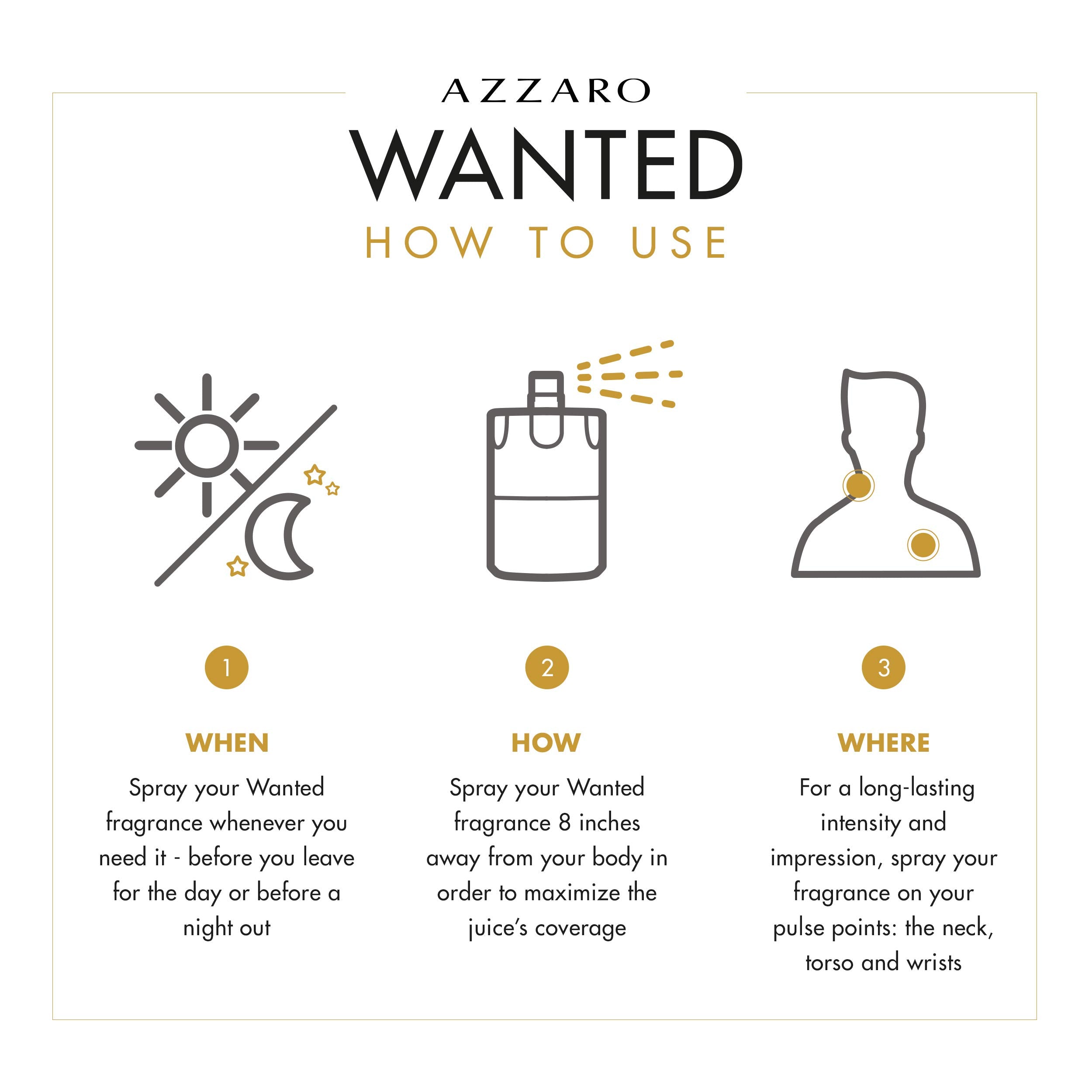 Azzaro Wanted Eau de Toilette - Vibrant & Irresistible Mens Cologne - Woody, Citrus & Spicy Fragrance - Fresh Notes of Cardamom, Lemon, Vetiver - Everyday Wear - Luxury Perfumes for Men
