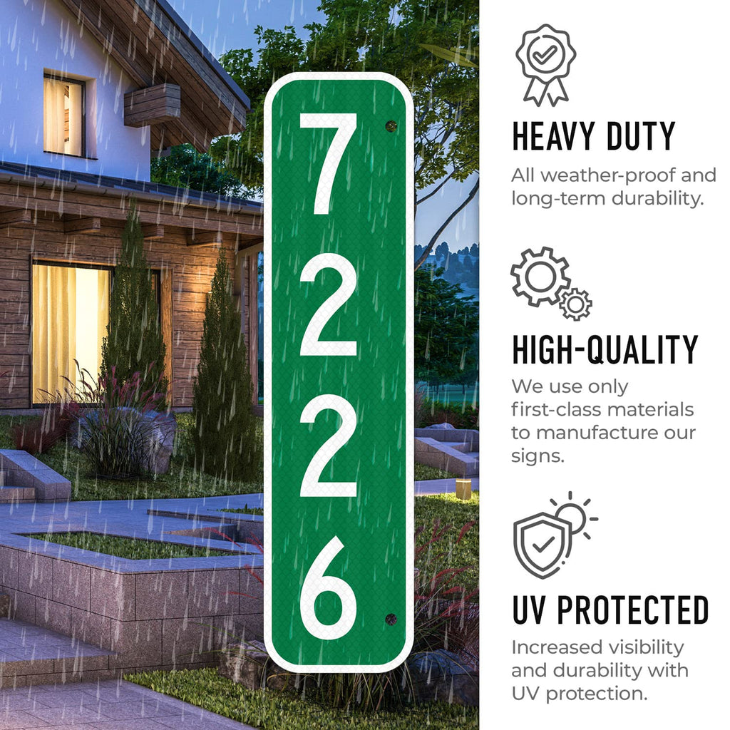 911 Address Number Sign, Custom Emergency Reflective Mailbox Sign, Visible Day & Night, Ideal for Driveway, Multi Unit Buildings and House, 6x12 Inches, 3M EGP Reflective .040 Aluminum, Fade Resistant,