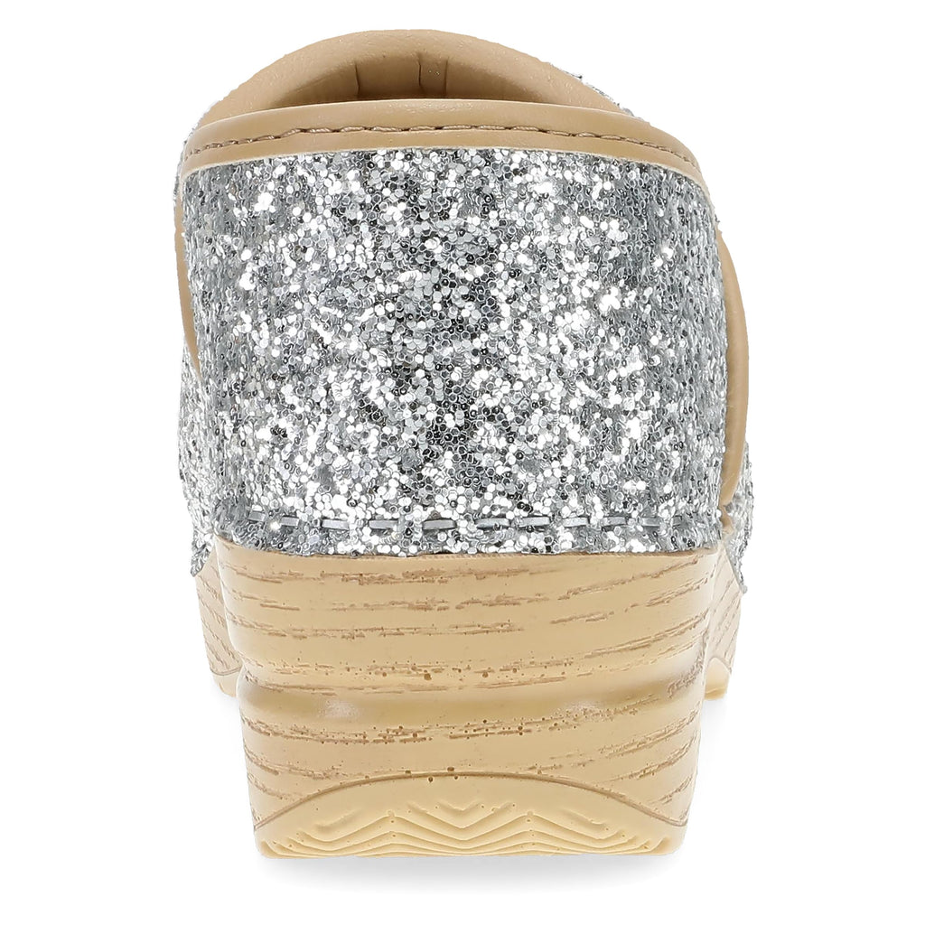 Dansko Professional Glitter Slip-On Clogs for Women – Rocker Sole and Arch Support for Comfort – Shiny and Stylish Glitter Uppers