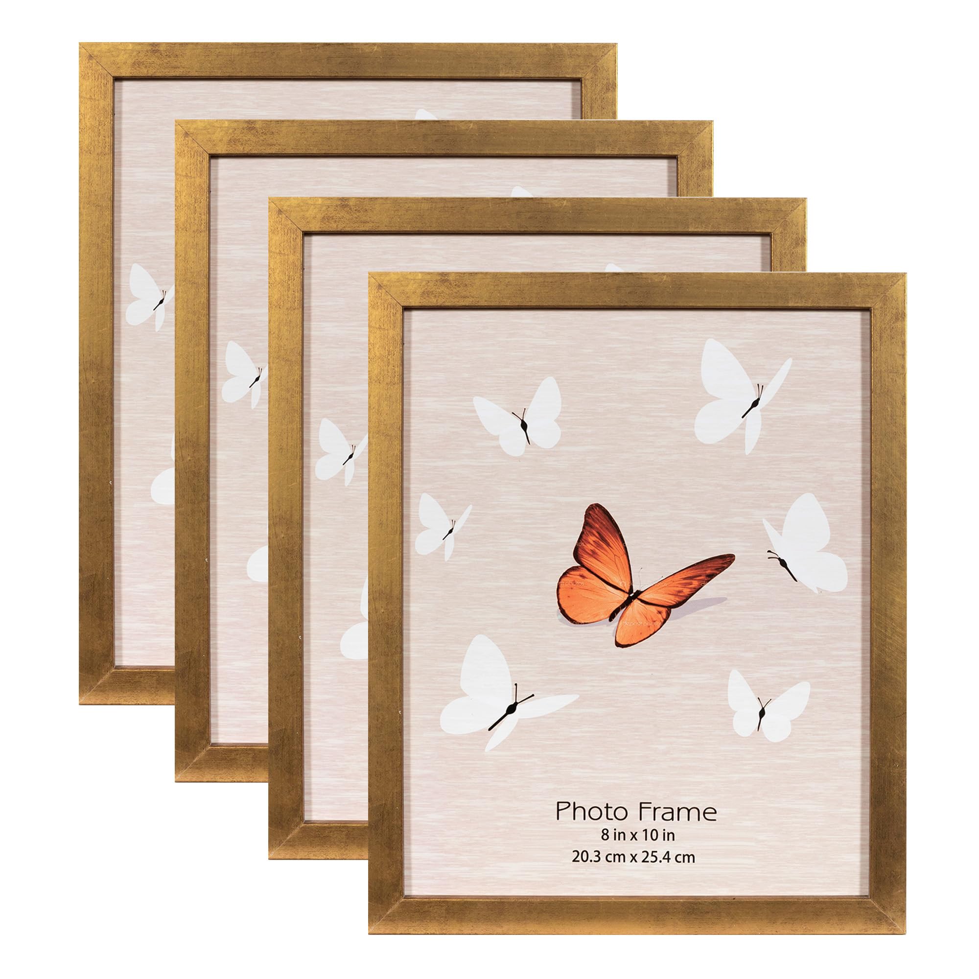 5x7 Picture Frame Gold, Display 5x7 without Mat or 4x6 with Mat, Wall Gallery Photo Frames