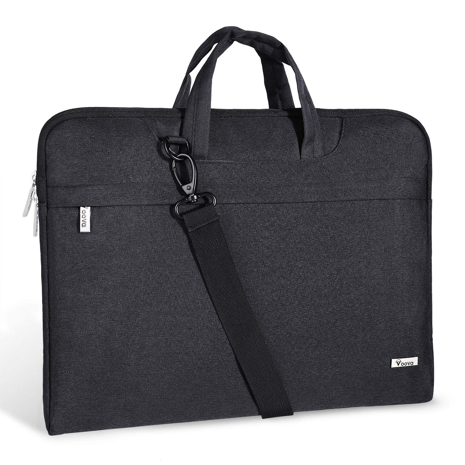 Voova Laptop Bag 13 14 Inch, Waterproof Computer Sleeve Carrying Case with Shoulder Straps & Handle Compatible with Macbook Air 13 M2/M3/M4, MacBook Pro 13/14, HP Dell Lenovo Chromebook 14, Black
