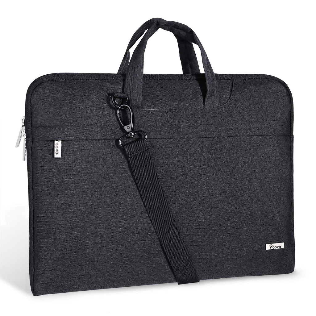 Voova Laptop Bag 13 14 Inch, Waterproof Computer Sleeve Carrying Case with Shoulder Straps & Handle Compatible with Macbook Air 13 M2/M3/M4, MacBook Pro 13/14, HP Dell Lenovo Chromebook 14, Black