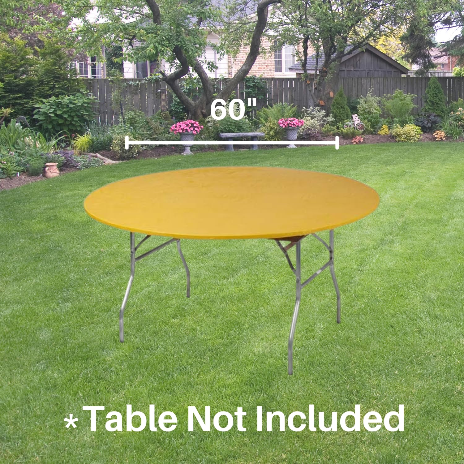 Kwik-Covers 60" Round Fitted Plastic Table Covers, 5 Pack (Black)