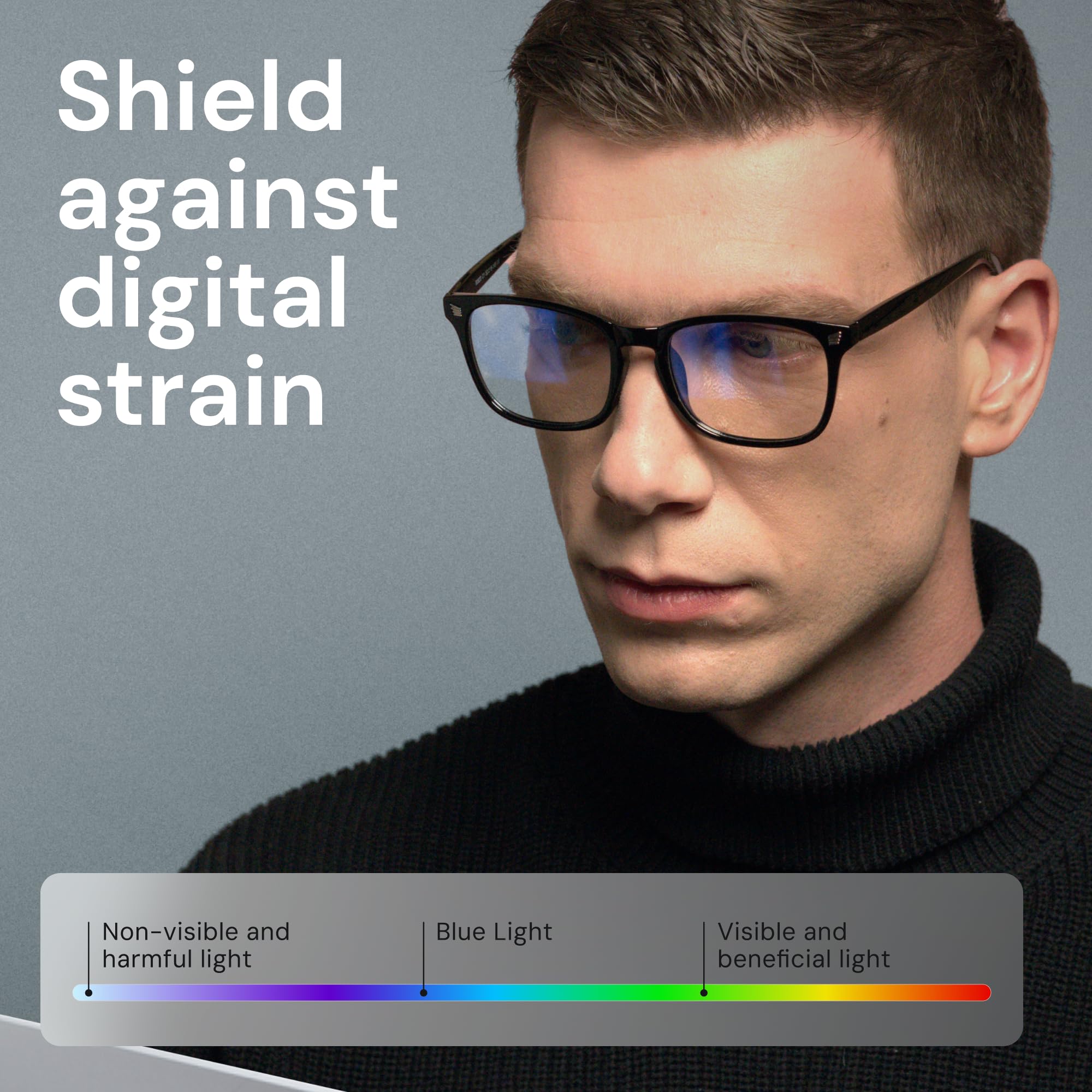 Gaoye Transparent, Clear Blue Light Glasses for Computer & Gaming - Anti UV Ray Lenses, Scratch-Resistant & Comfort Fit