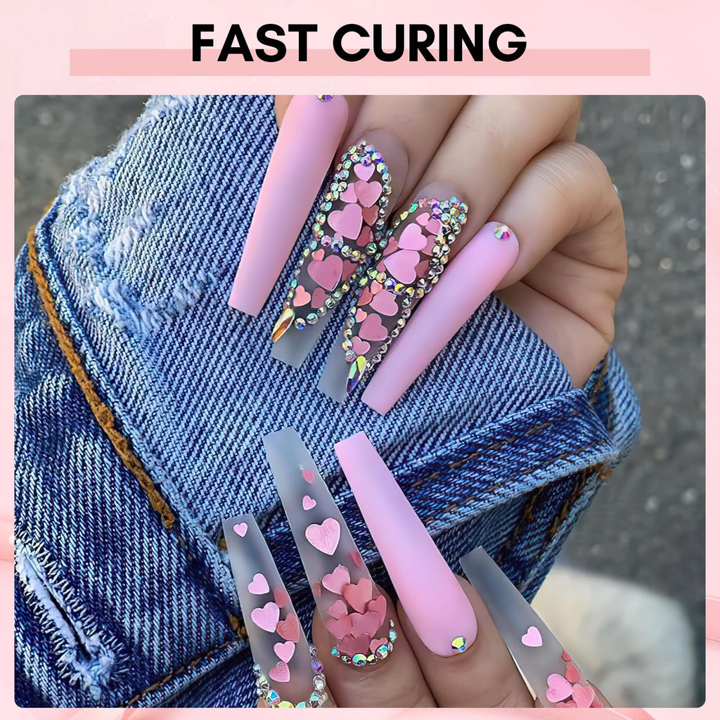 Makartt Rhinestone Glue for Nails: Super Strong Gel Nail Glue for Nail Charms Gems Decorations, 3D Gel Nail Art Bling Jewel Diamonds for Salon & DIY Manicure, 30ML UV Lamp Cured Need Beauty Gifts