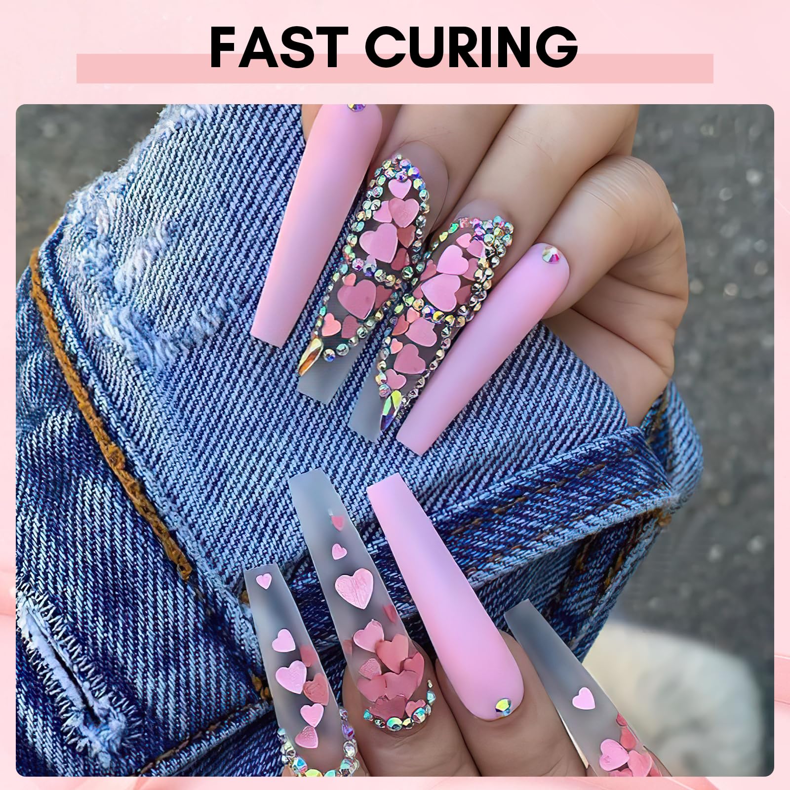 Makartt Rhinestone Glue for Nails: Super Strong Gel Nail Glue for Nail Charms Gems Decorations, 3D Gel Nail Art Bling Jewel Diamonds for Salon & DIY Manicure, 30ML UV Lamp Cured Need Beauty Gifts