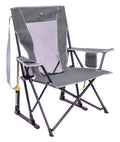 GCI Outdoor Comfort Pro Rocker Camping Chair | Portable Folding Rocking Chair with Durable Armrests & Drink Holder — Blush