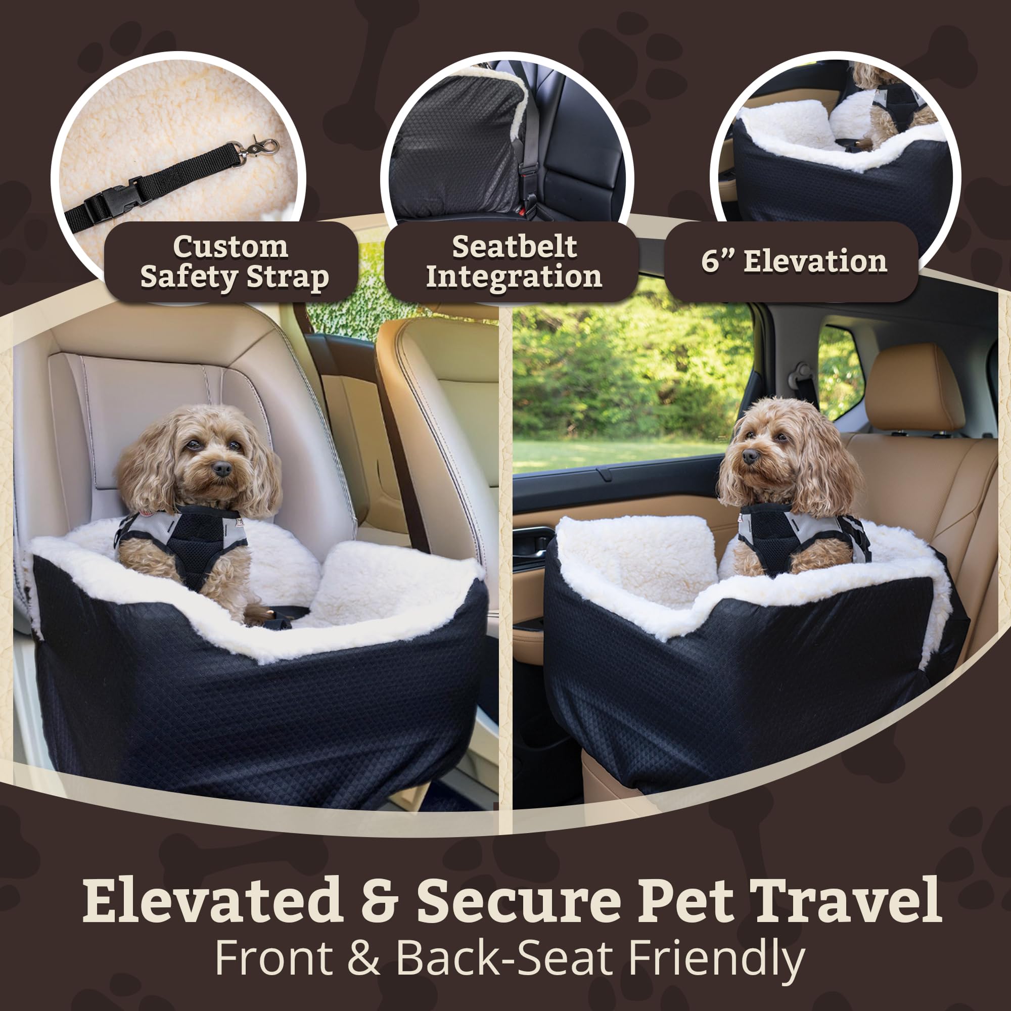 SNOOZER PET Products Lookout 1 Dog CAR SEAT, Birch Diamond, Small