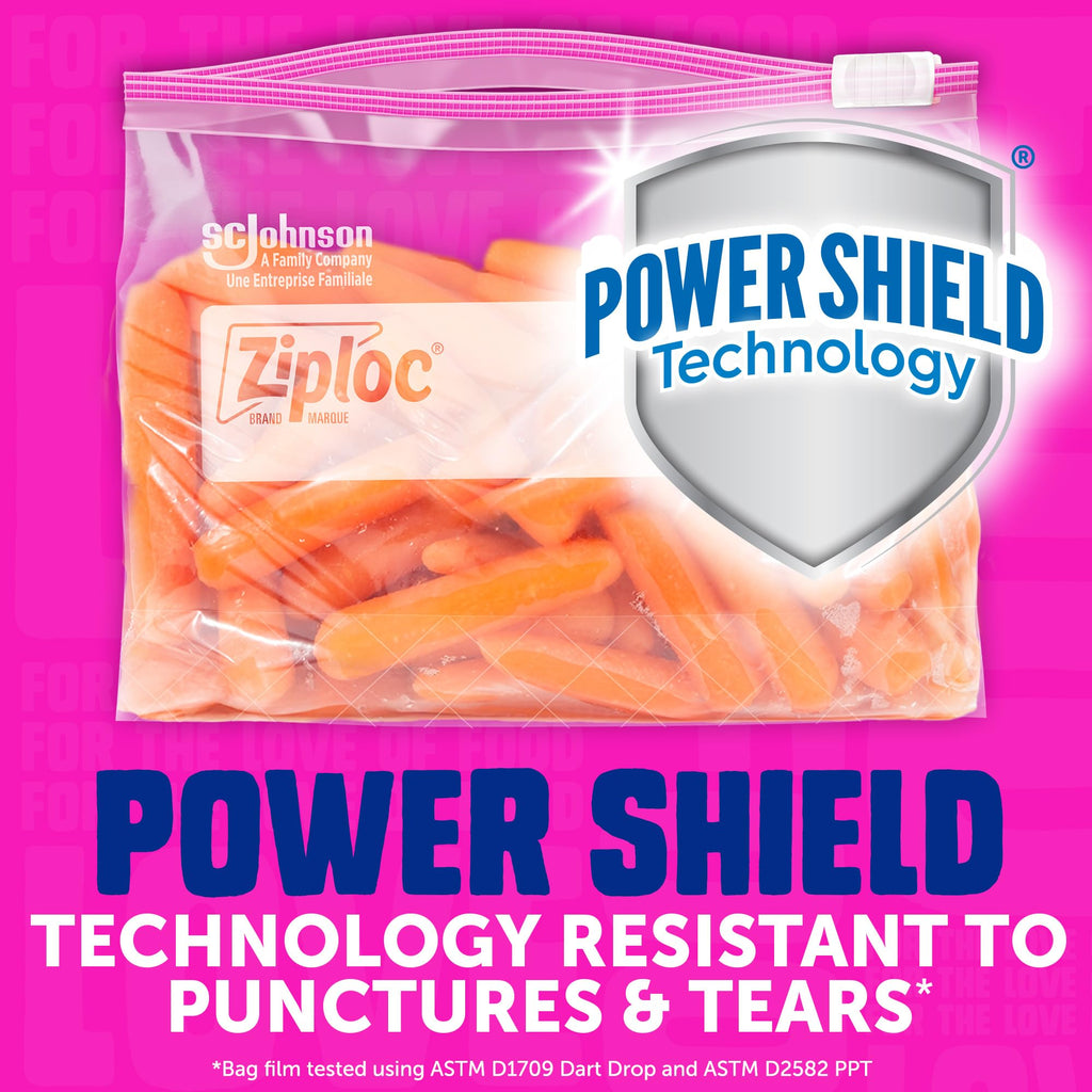 Ziploc 2.5 Gallon Jumbo Storage Slider Bag, Power Shield Technology, 12 count