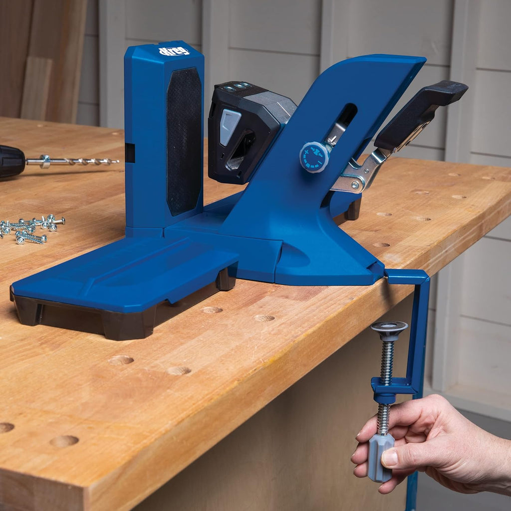 Kreg Tool KPHJ720PRO Pocket-Hole Jig 720PRO - Easy Clamping & Adjusting - Includes Durable Kreg Pocket-Hole Screws - For Materials 1/2" to 1 1/2" Thick