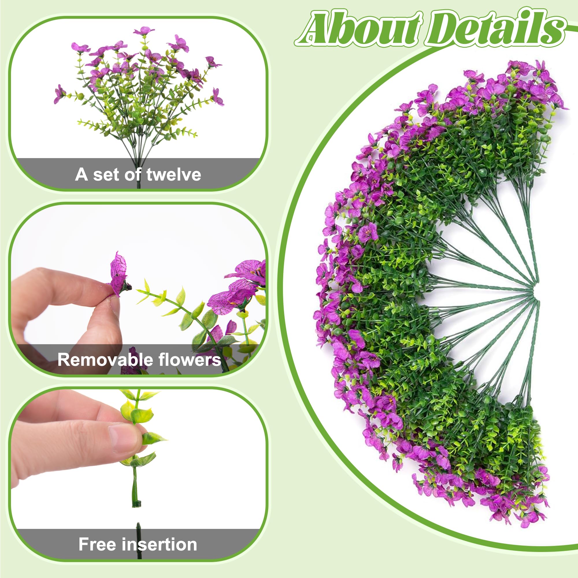 Ammyoo Artificial Faux Hanging Plants Flowers Basket for Spring Outdoor Decoration, Fake Silk Daisy UV Resistant Look Real with Eucalyptus Leaves Summer Outside Decor for Home Patio Garden