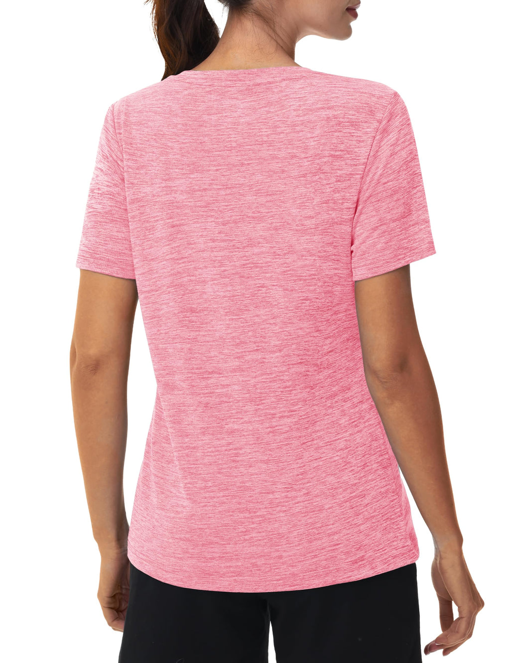 MAGCOMSEN Workout Tops for Women UPF 50+ Quick Dry Short Sleeve Sun Protection V-Neck Shirts Lightweight Hiking T Shirts