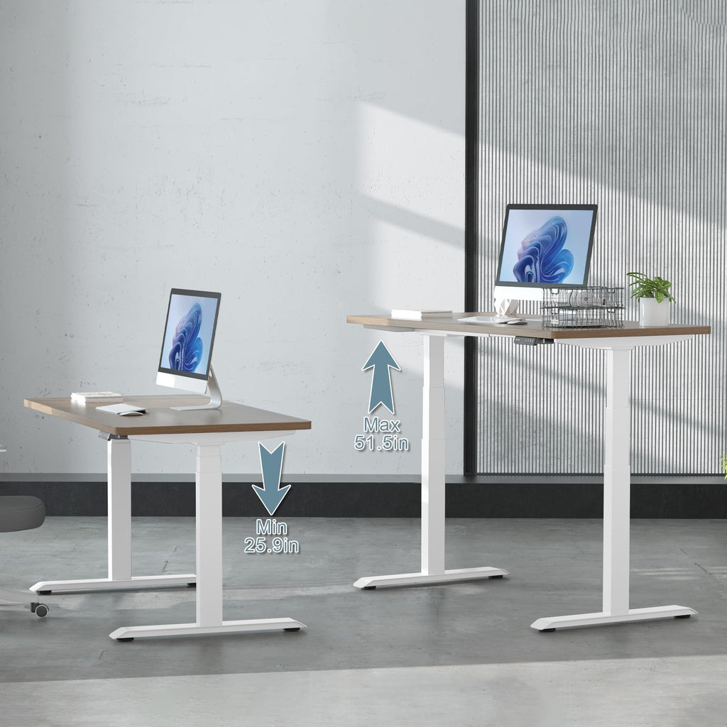 Fromann Dual Motor Electric Standing Desk Frame 3 Tier Legs Height Adjustable Handset with USB A+ C Ports Sit Stand up Desk Base for Home and Office (Black)