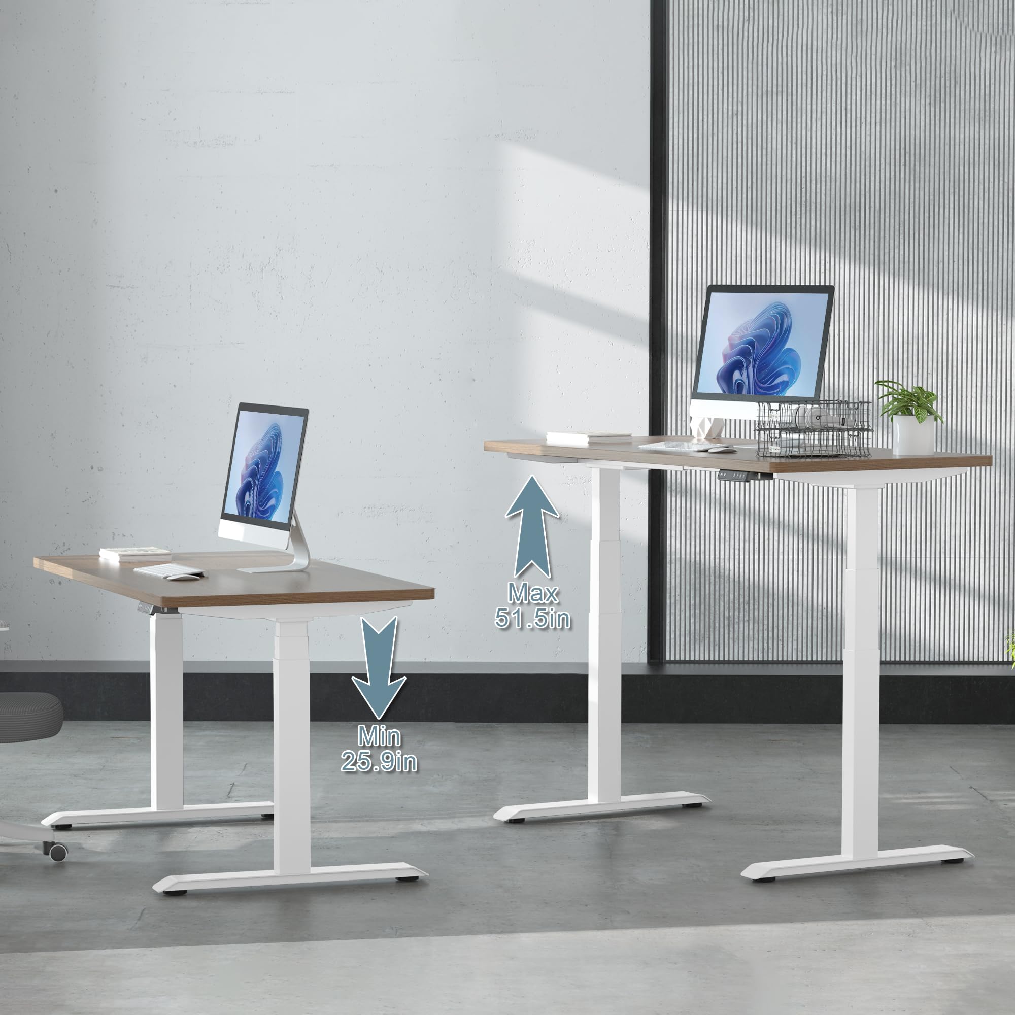 Fromann Dual Motor Electric Standing Desk Frame 3 Tier Legs Height Adjustable Handset with USB A+ C Ports Sit Stand up Desk Base for Home and Office (Black)