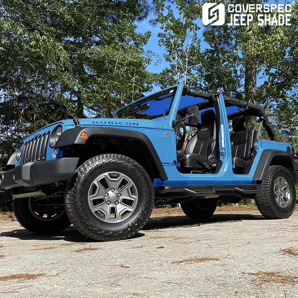JT Top Sun Shade Roof Compatible with Jeep Gladiator 4 Door 2018 to 2023 Sunshade Sunroof Bikini Cover Blocks UV Wind Noise Black Mesh for Front and Rear 2 pcs