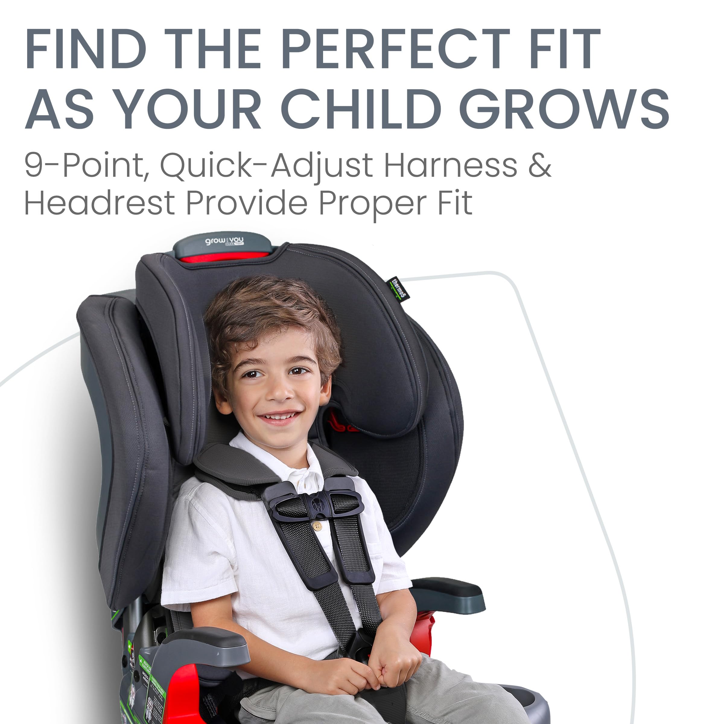 Britax Grow with You ClickTight Harness-2-Booster Car Seat, 2-in-1 High Back Booster, Black Contour