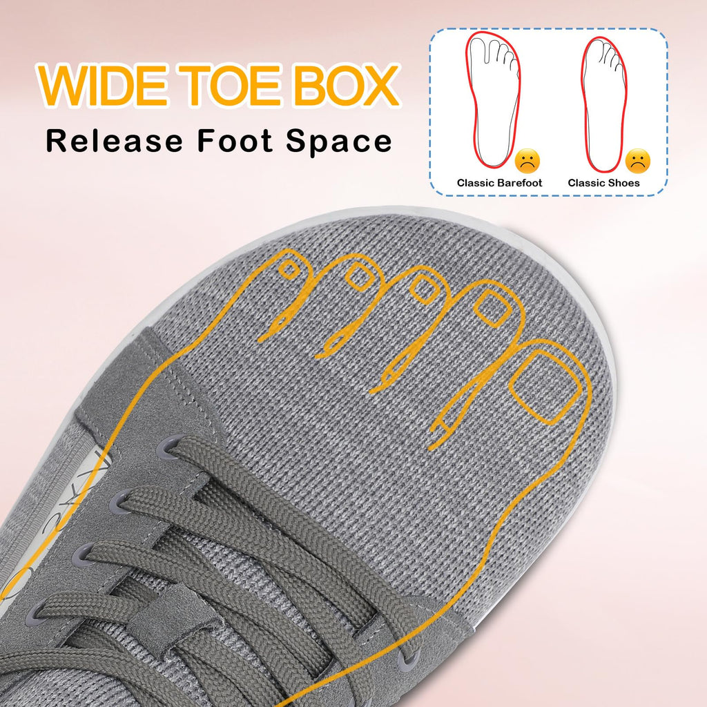 Womens Barefoot Walking Shoes Wide Toe Fashion Sneakers Comfortable Casual Shoes Zero Drop Minimalist Shoes