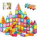 OugerToy Magnetic Building Tiles for Kids,64 PCS Educational Magnetic Stacking Blocks for Boys Girls, Magnets Construction Toys,Stem Preschool Kindergarten Learning Toys