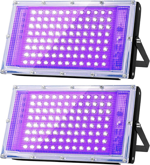 100W LED Black Light, Powerful UV Spotlight, IP66, 395nm UV Lamp for Christmas, Halloween Glow Party (1 Pack)