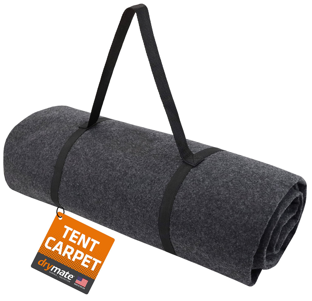 Drymate Tent Carpet Mat, Protective Waterproof Liner Keeps You Warm & Dry, Camping Floor Rug Accessory (60" x 74"), Durable, Lightweight, Soft & Comfortable, Trimmable Material (USA Made) (Charcoal)