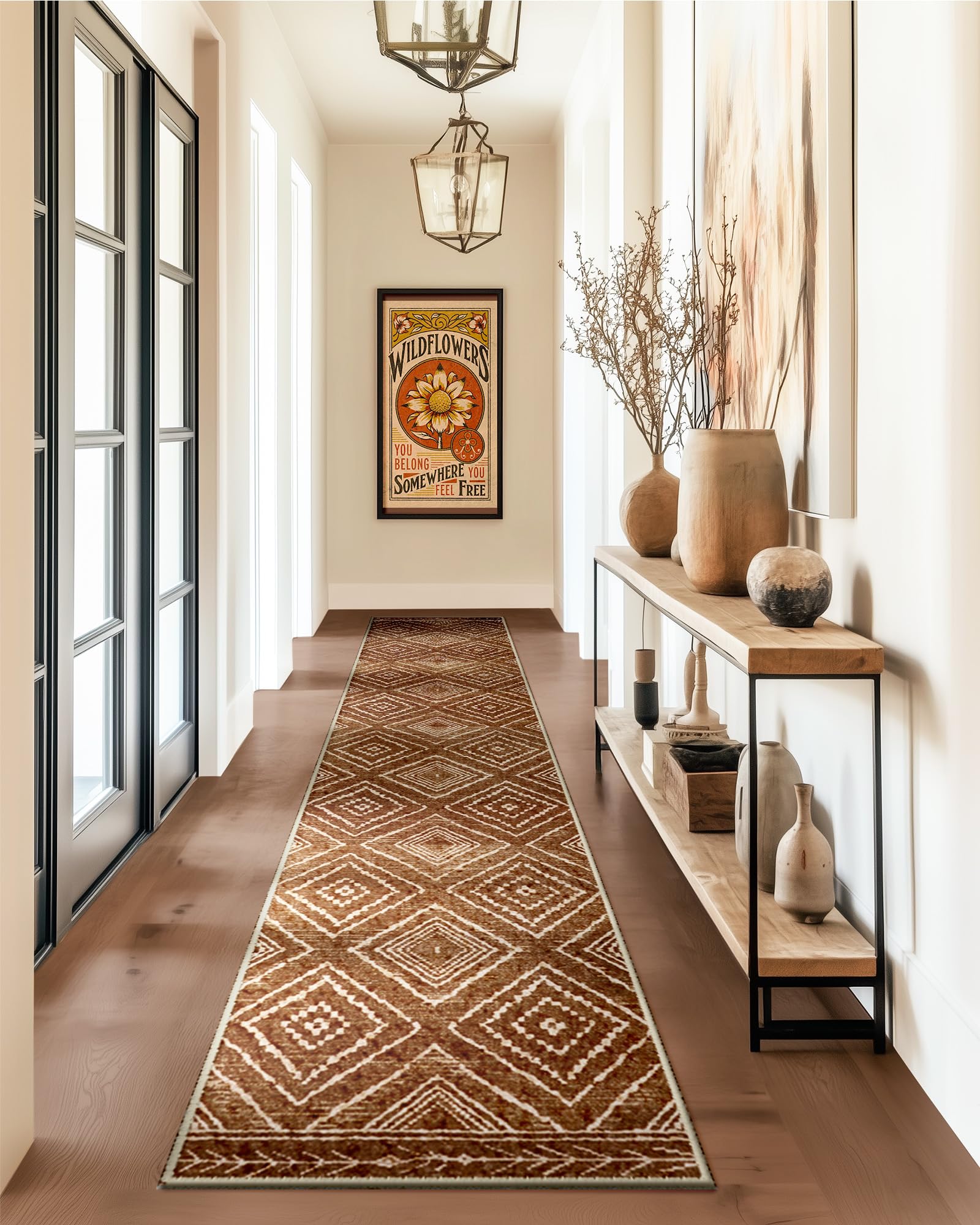 BESTSWEETIE Area Rug 2x3 Rug Machine Washable Non-Slip Low Pile Print Pattern Western Rug for Living Room Bedroom Entryway Tribal Series-Abstract/Cowhide