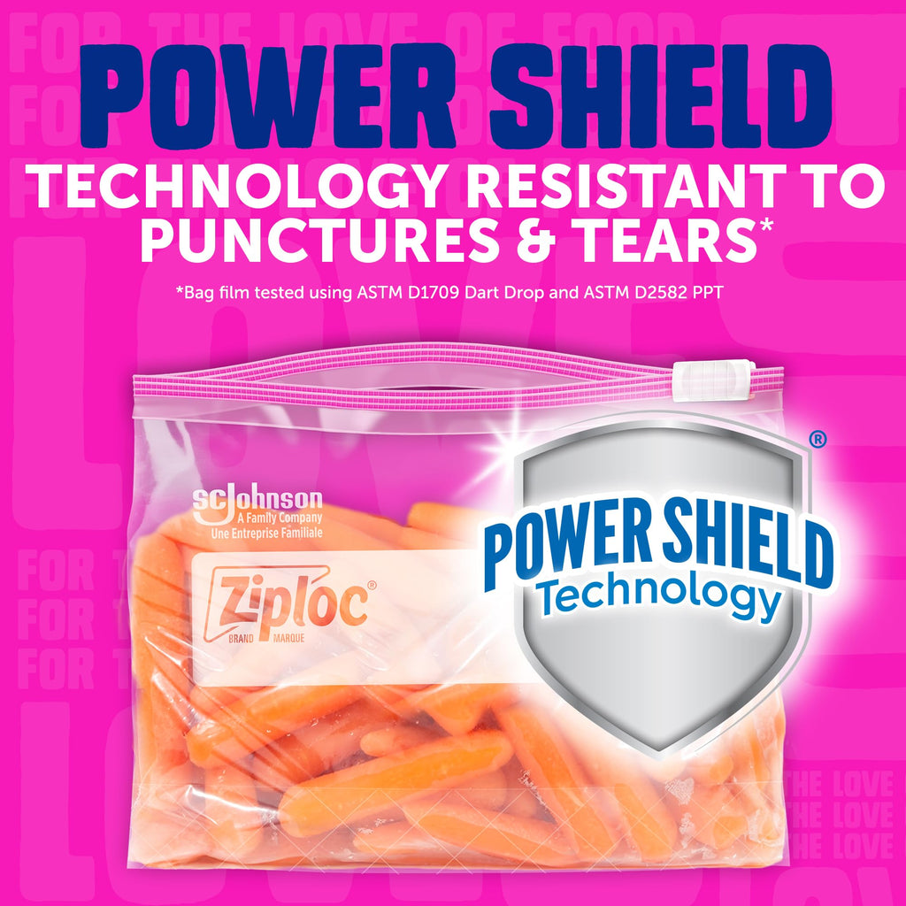 Ziploc 2.5 Gallon Jumbo Storage Slider Bag, Power Shield Technology, 12 count