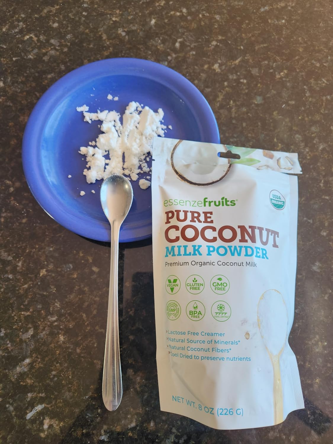 Essenzefruits Pure Organic Coconut Milk Powder - Premium Maltodextrin Free, No Sugar Added, Dairy Free, USDA Organic, Vegan, Keto & Paleo Friendly, No Additives, Pre Biotic Fibers, 27 Servings - 8 Oz