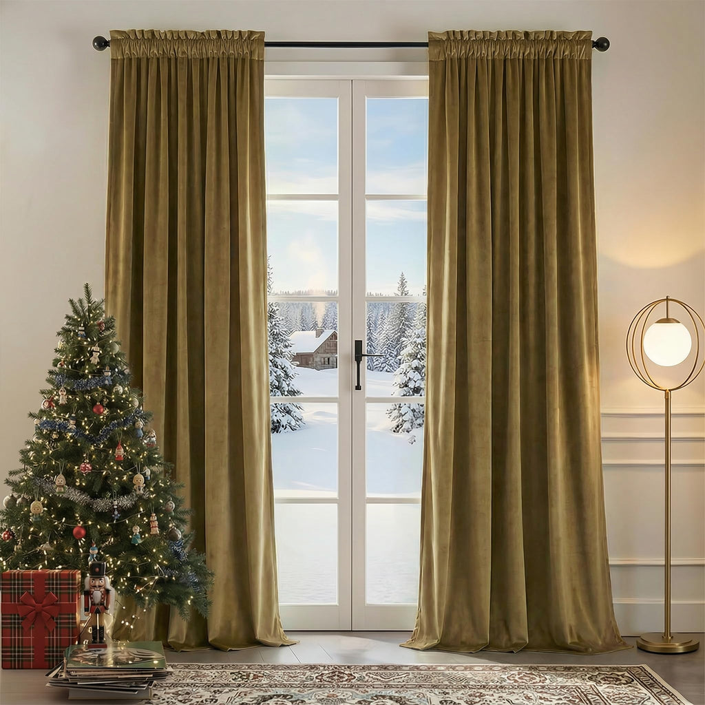 Nemia Dark Green Velvet Curtains Thermal Insulated Blackout Curtain for Bedroom Window Living Room Darkening Luxury Vintage 63 Inches Long Heavy Drapes Panels Rod Pocket Set of 2