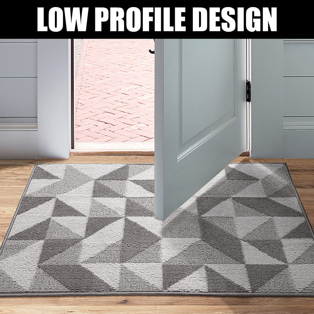Indoor Doormat 24"x 36", Absorbent Front Back Door Mat Floor Mats, Rubber Backing Non Slip Door Mats Inside Mud Dirt Trapper Entrance Door Rug Carpet, Machine Washable Low Profile-Brown Time Cloister