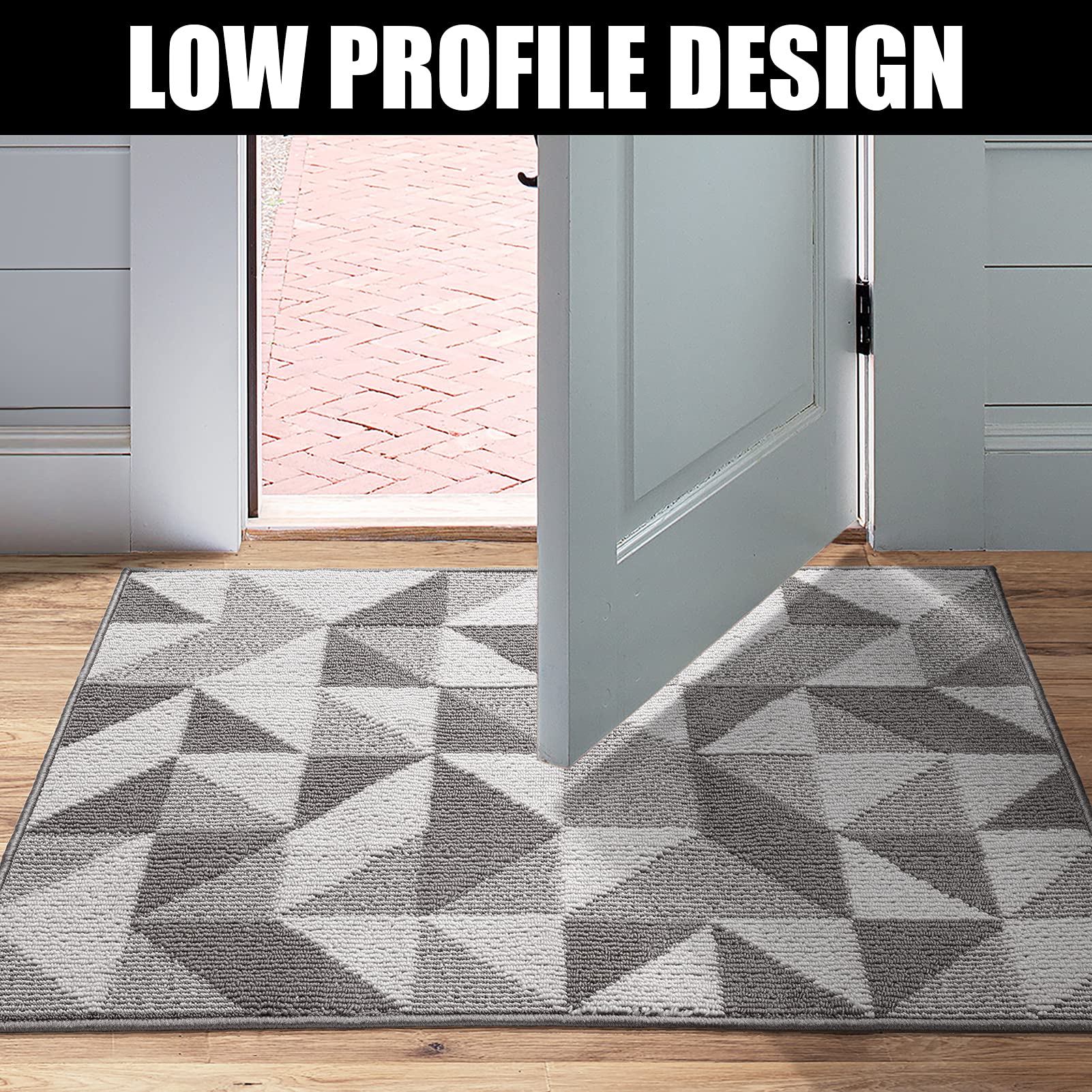 Indoor Doormat 24"x 36", Absorbent Front Back Door Mat Floor Mats, Rubber Backing Non Slip Door Mats Inside Mud Dirt Trapper Entrance Door Rug Carpet, Machine Washable Low Profile-Brown Time Cloister